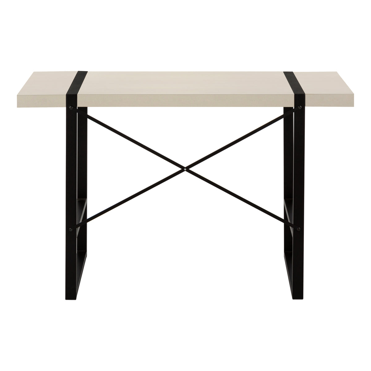 COMPUTER DESK - 48""L / MODERN TAUPE / BLACK METAL