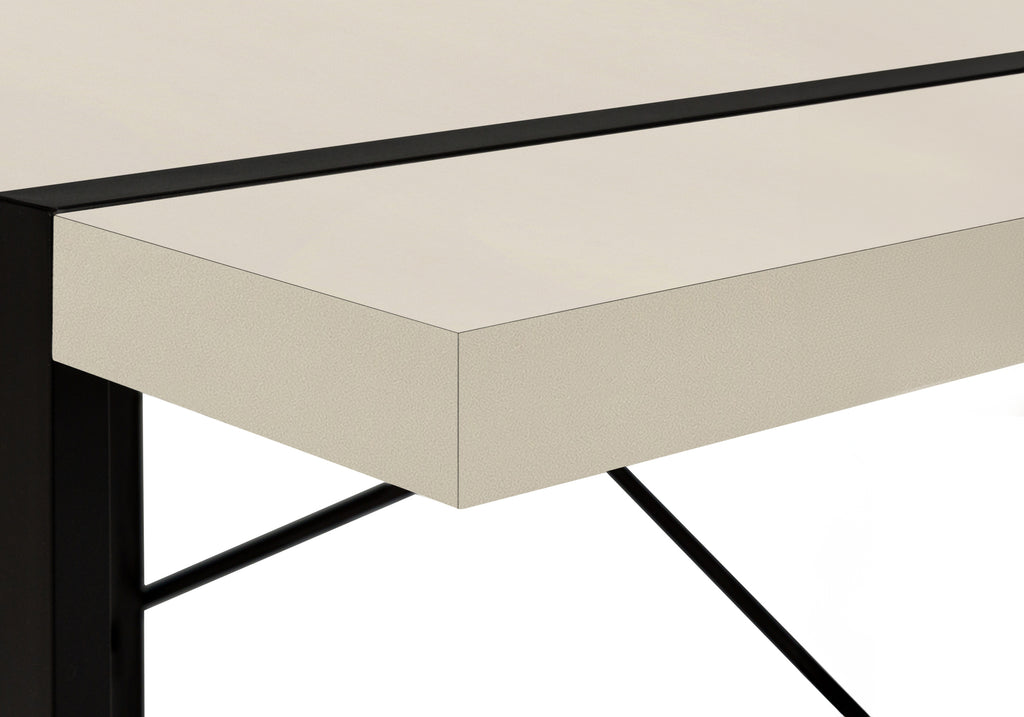 COMPUTER DESK - 48""L / MODERN TAUPE / BLACK METAL