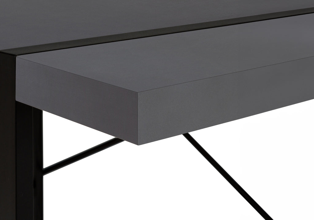 COMPUTER DESK - 48""L / MODERN GREY / BLACK METAL