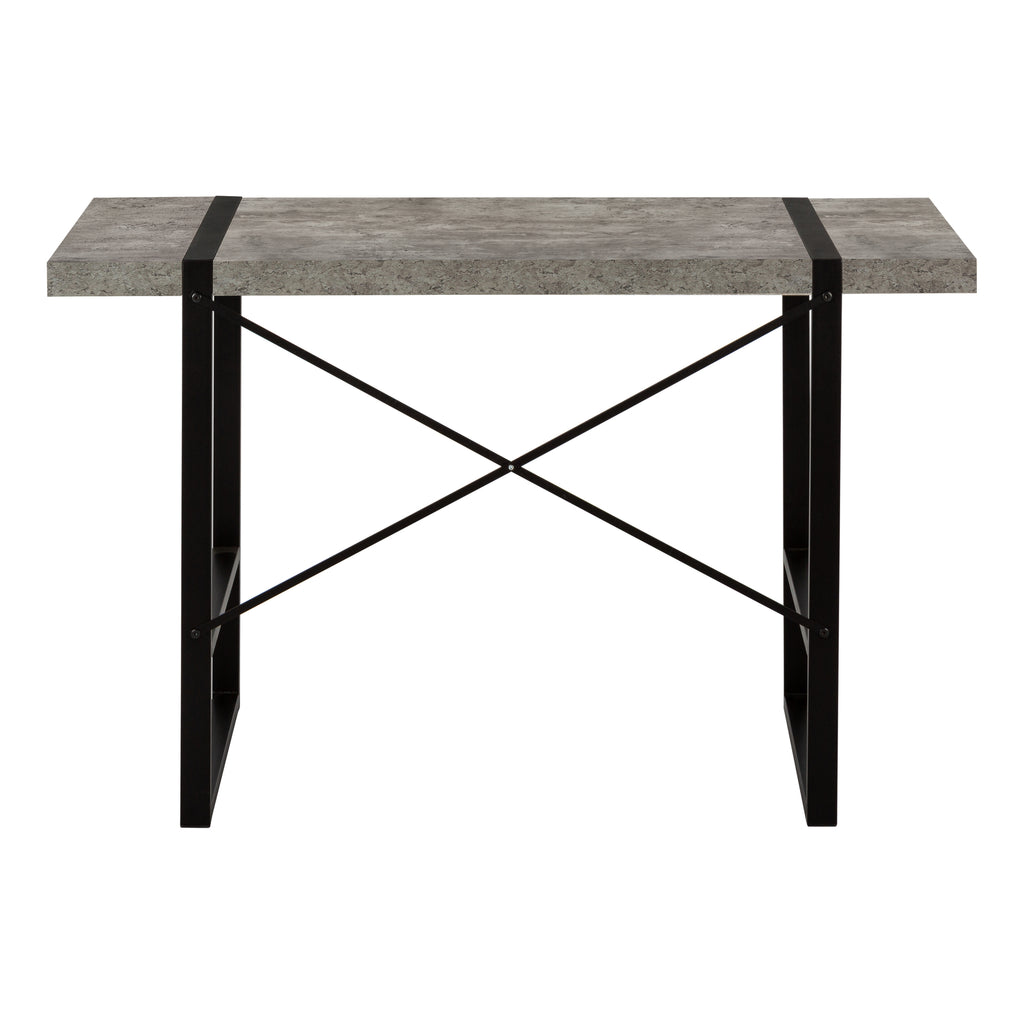 COMPUTER DESK - 48""L / GREY CONCRETE-LOOK / BLACK METAL