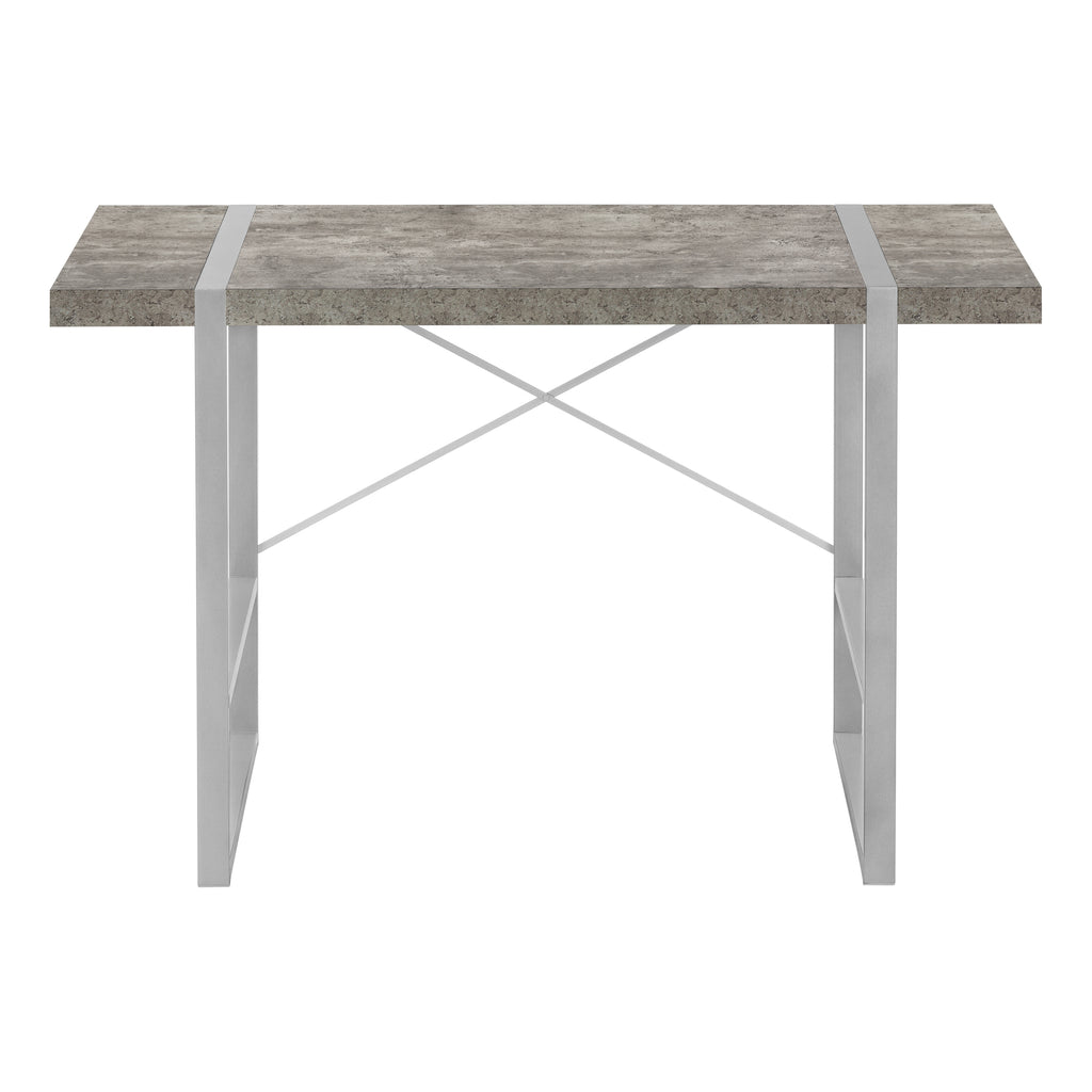 COMPUTER DESK - 48""L / GREY CONCRETE-LOOK / SILVER METAL