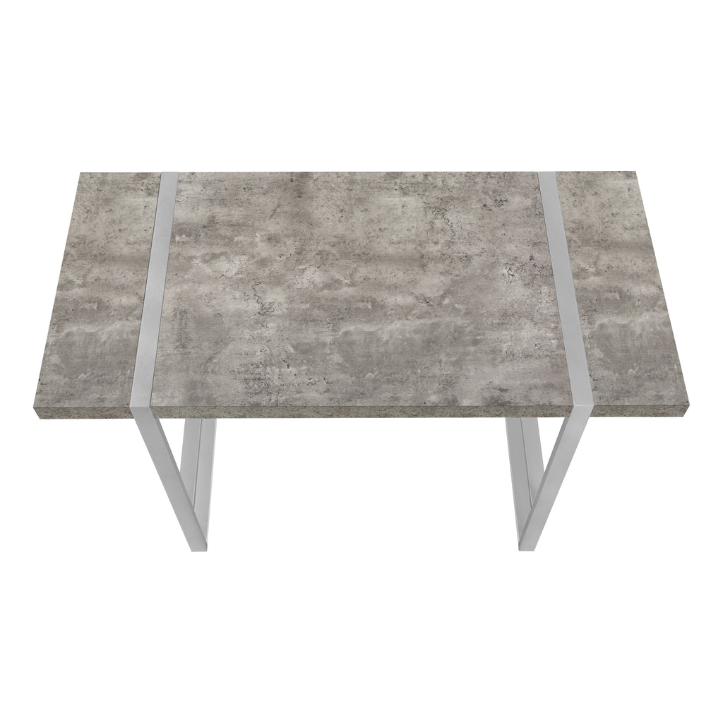 COMPUTER DESK - 48""L / GREY CONCRETE-LOOK / SILVER METAL