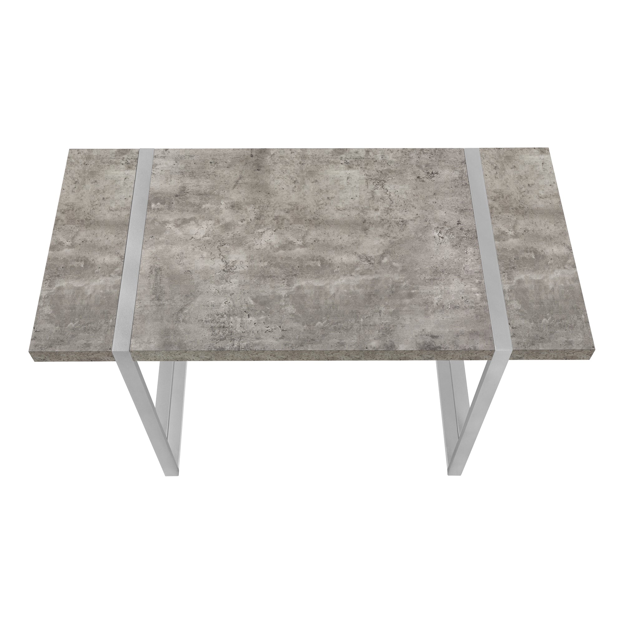 COMPUTER DESK - 48""L / GREY CONCRETE-LOOK / SILVER METAL