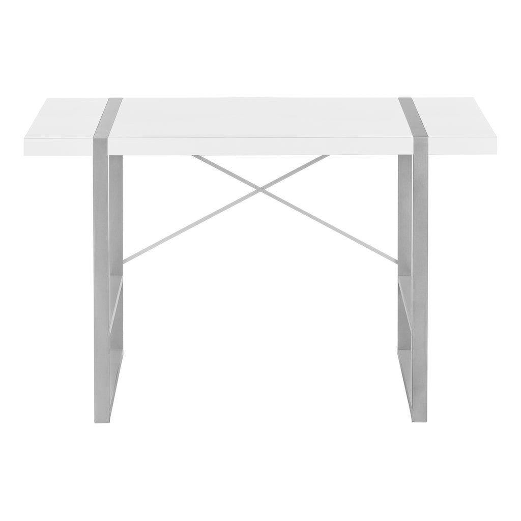 COMPUTER DESK - 48""L / WHITE / SILVER METAL