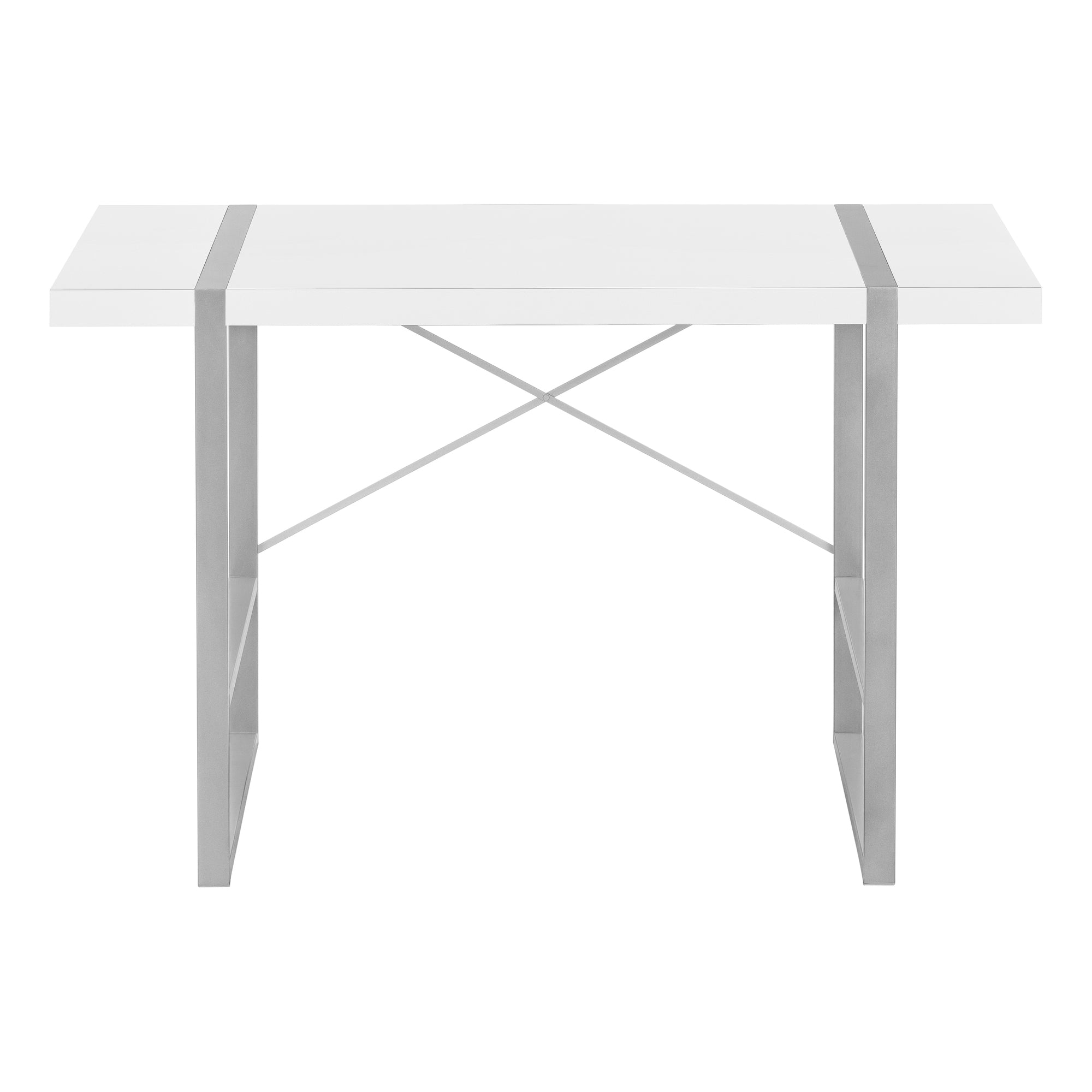 COMPUTER DESK - 48""L / WHITE / SILVER METAL