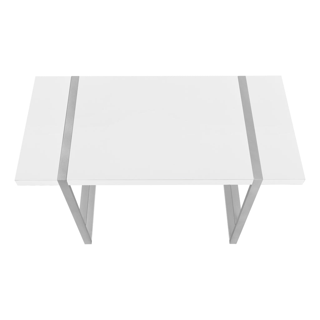 COMPUTER DESK - 48""L / WHITE / SILVER METAL