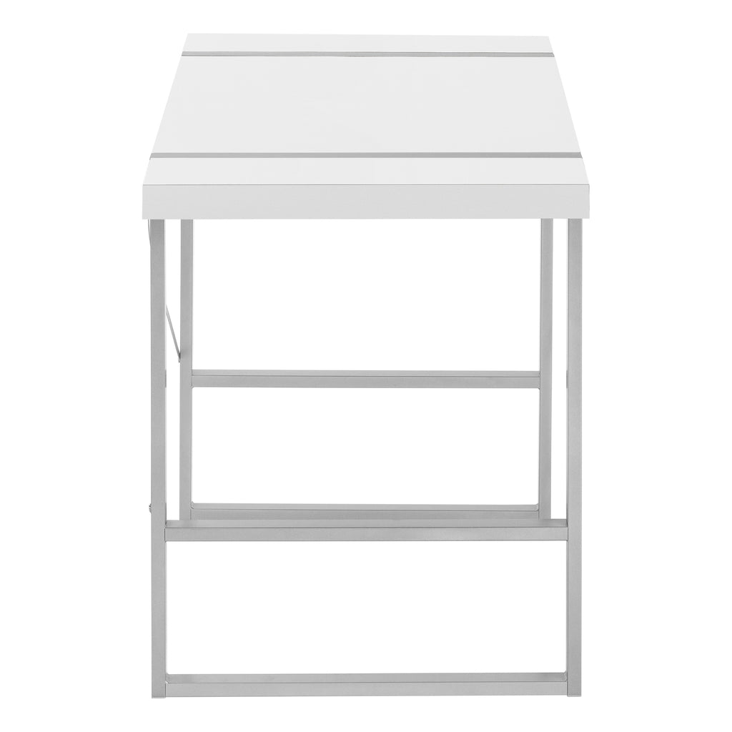 COMPUTER DESK - 48""L / WHITE / SILVER METAL