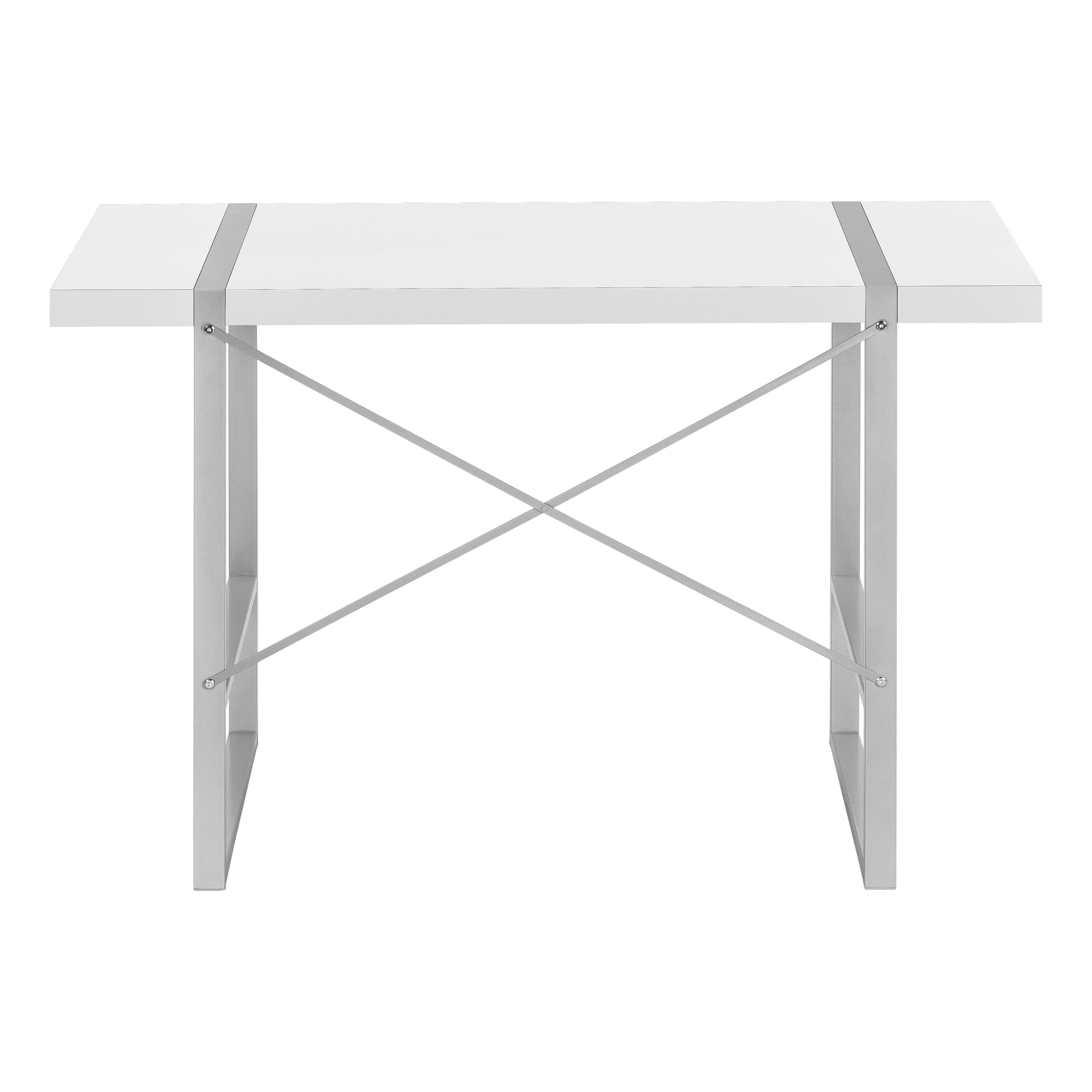 COMPUTER DESK - 48""L / WHITE / SILVER METAL