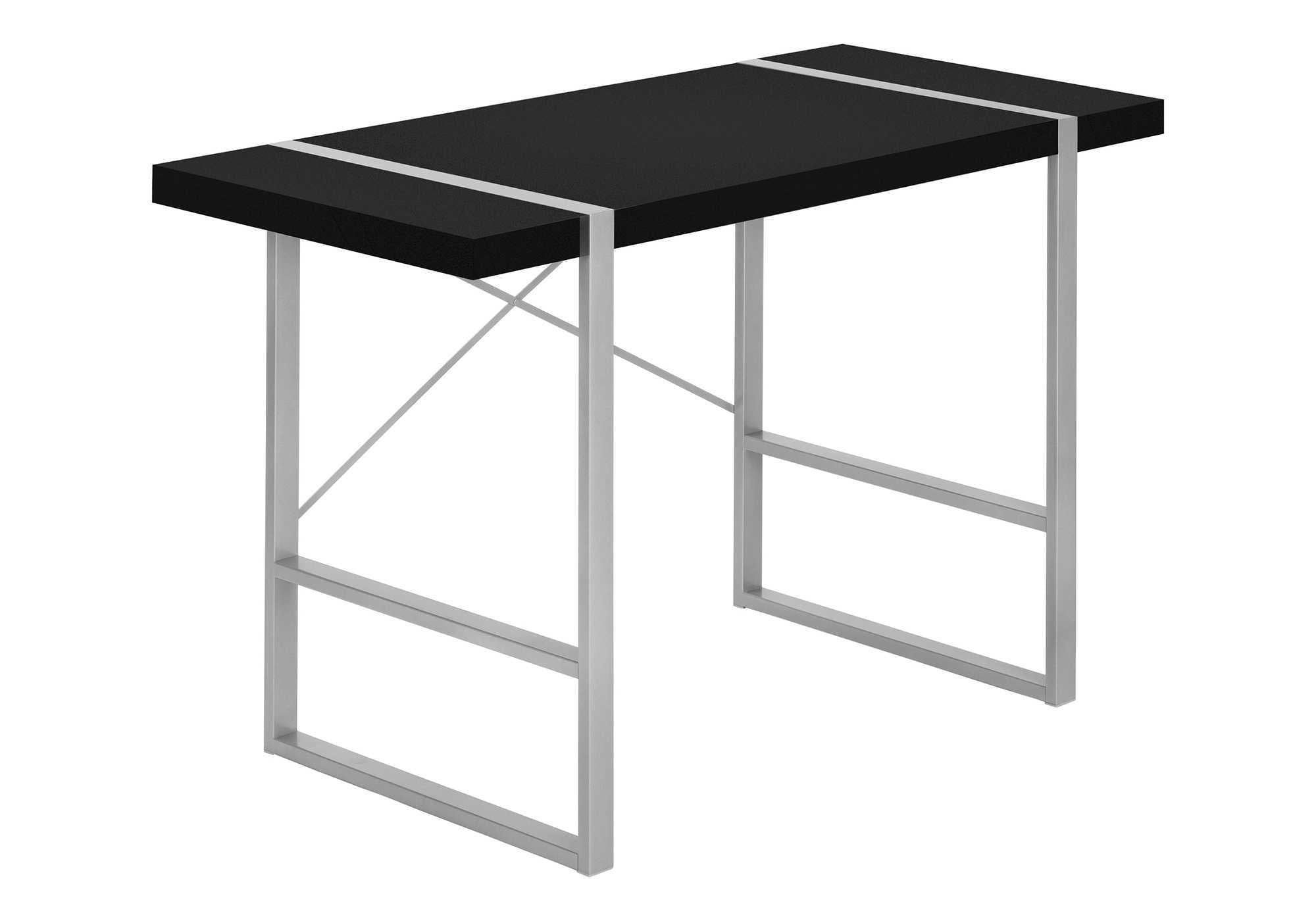 COMPUTER DESK - 48""L / BLACK / SILVER METAL