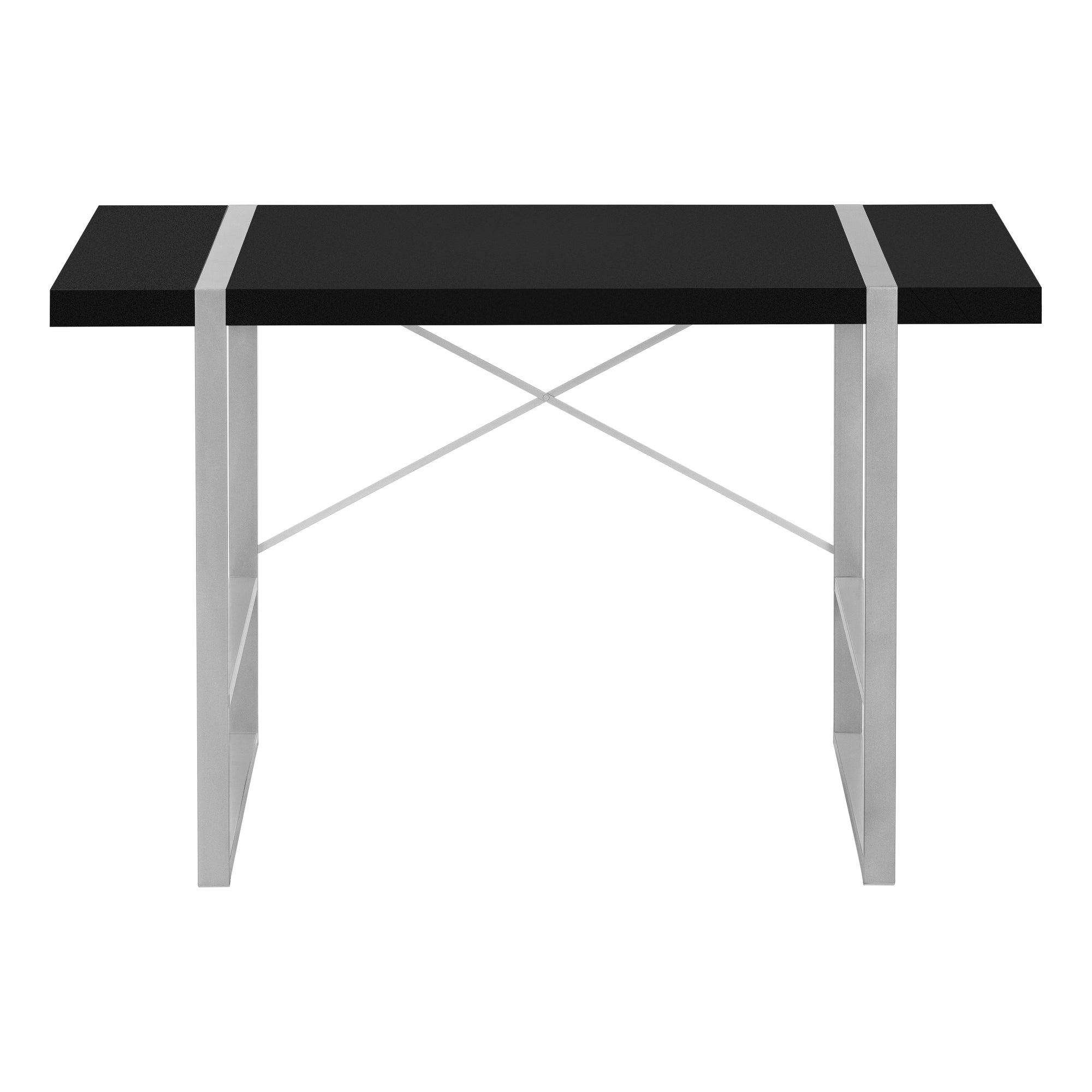 COMPUTER DESK - 48""L / BLACK / SILVER METAL