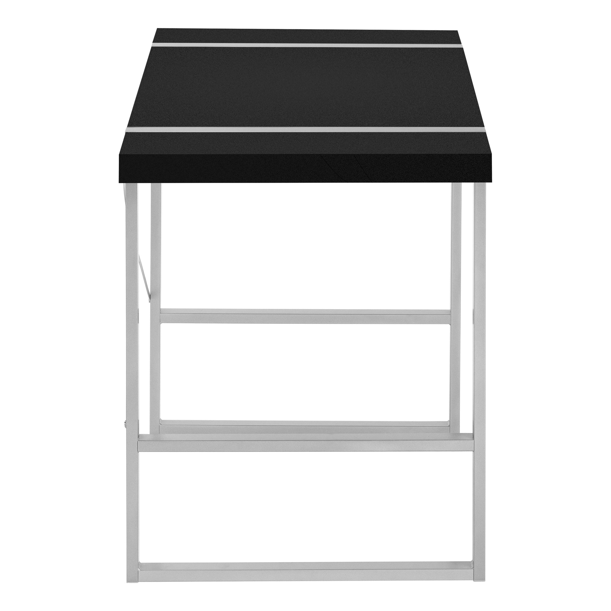 COMPUTER DESK - 48""L / BLACK / SILVER METAL