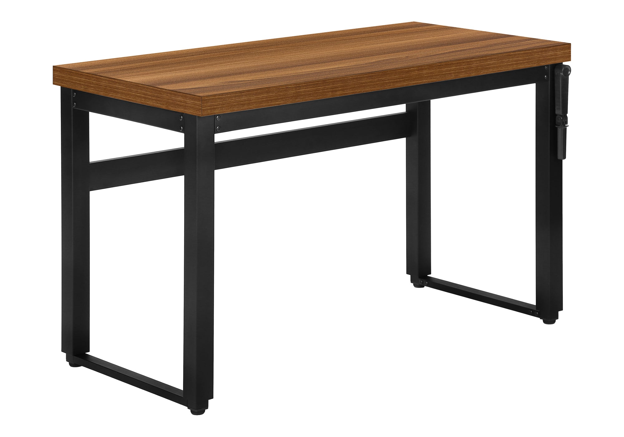 COMPUTER DESK - 48""L / WALNUT / ADJ.HEIGHT/ BLACK METAL