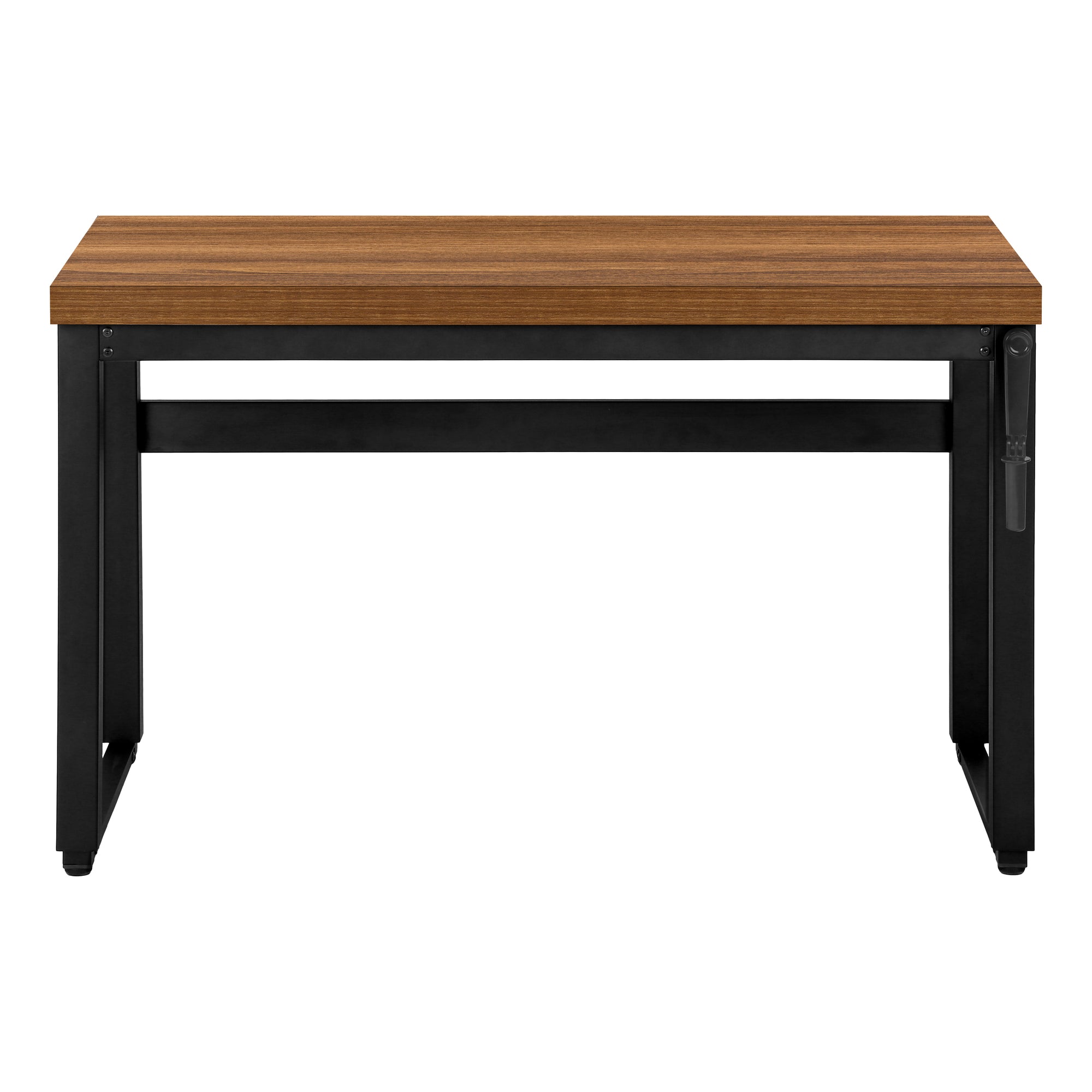 COMPUTER DESK - 48""L / WALNUT / ADJ.HEIGHT/ BLACK METAL