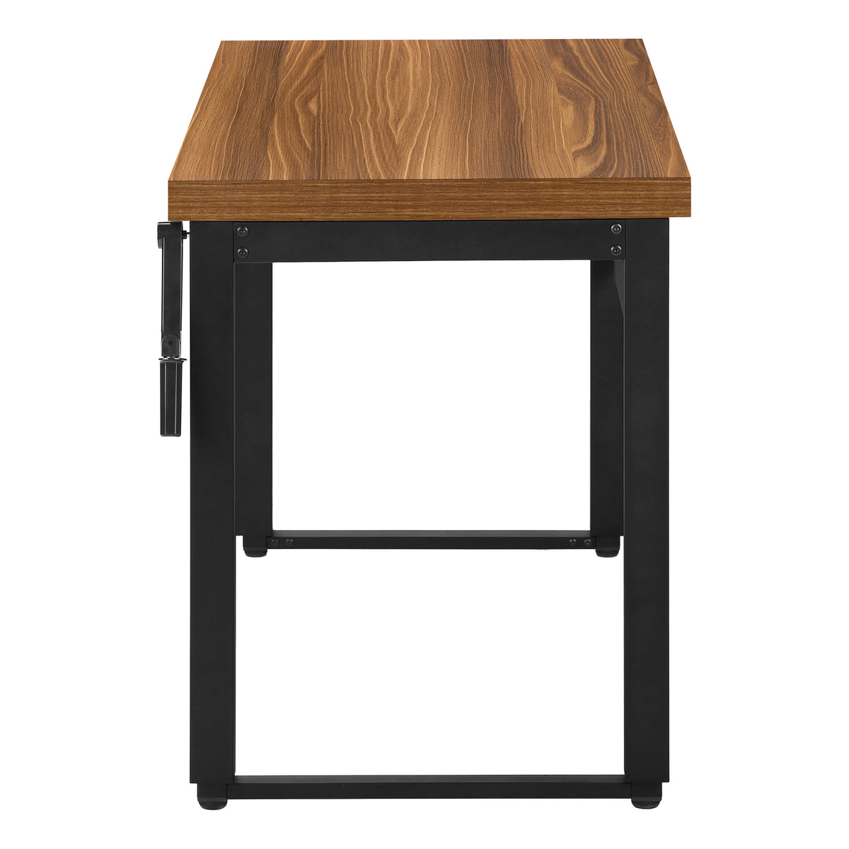 COMPUTER DESK - 48""L / WALNUT / ADJ.HEIGHT/ BLACK METAL
