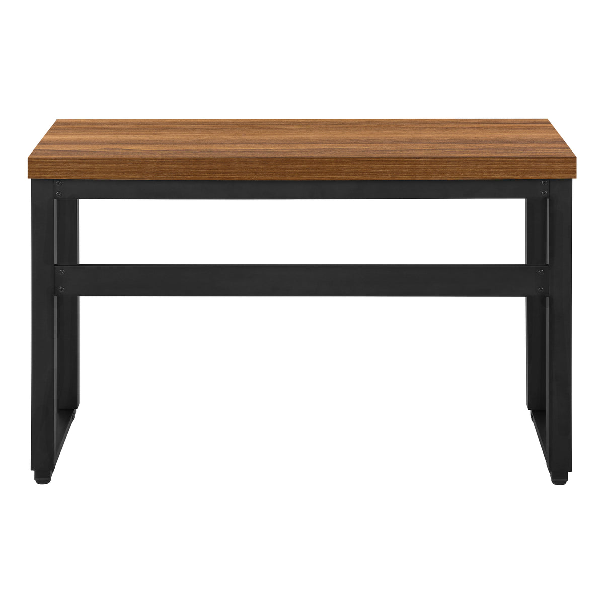 COMPUTER DESK - 48""L / WALNUT / ADJ.HEIGHT/ BLACK METAL