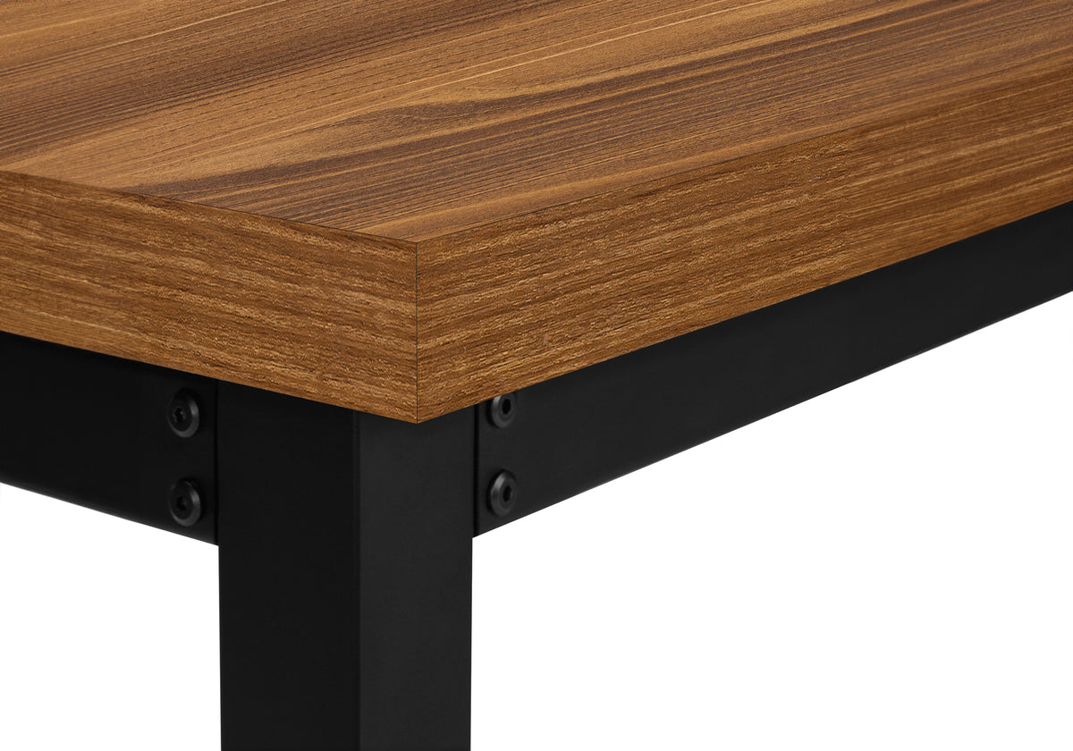 COMPUTER DESK - 48""L / WALNUT / ADJ.HEIGHT/ BLACK METAL