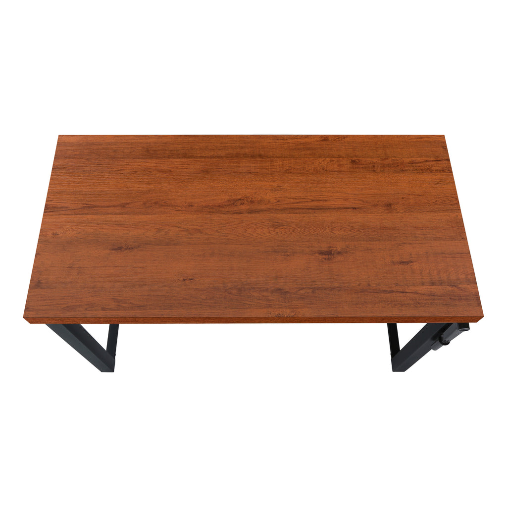 COMPUTER DESK - 48""L / CHERRY / ADJ.HEIGHT/ BLACK METAL