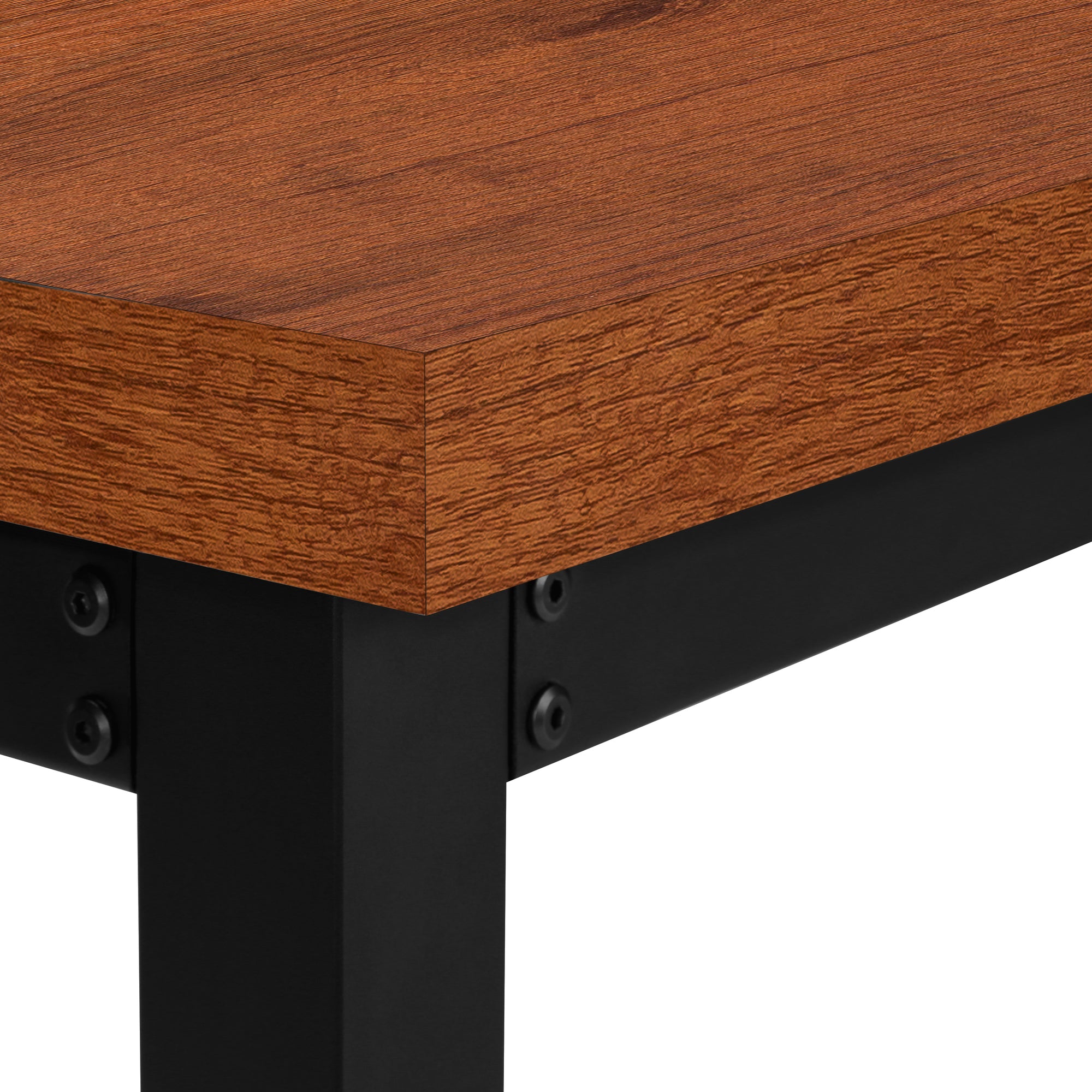 COMPUTER DESK - 48""L / CHERRY / ADJ.HEIGHT/ BLACK METAL