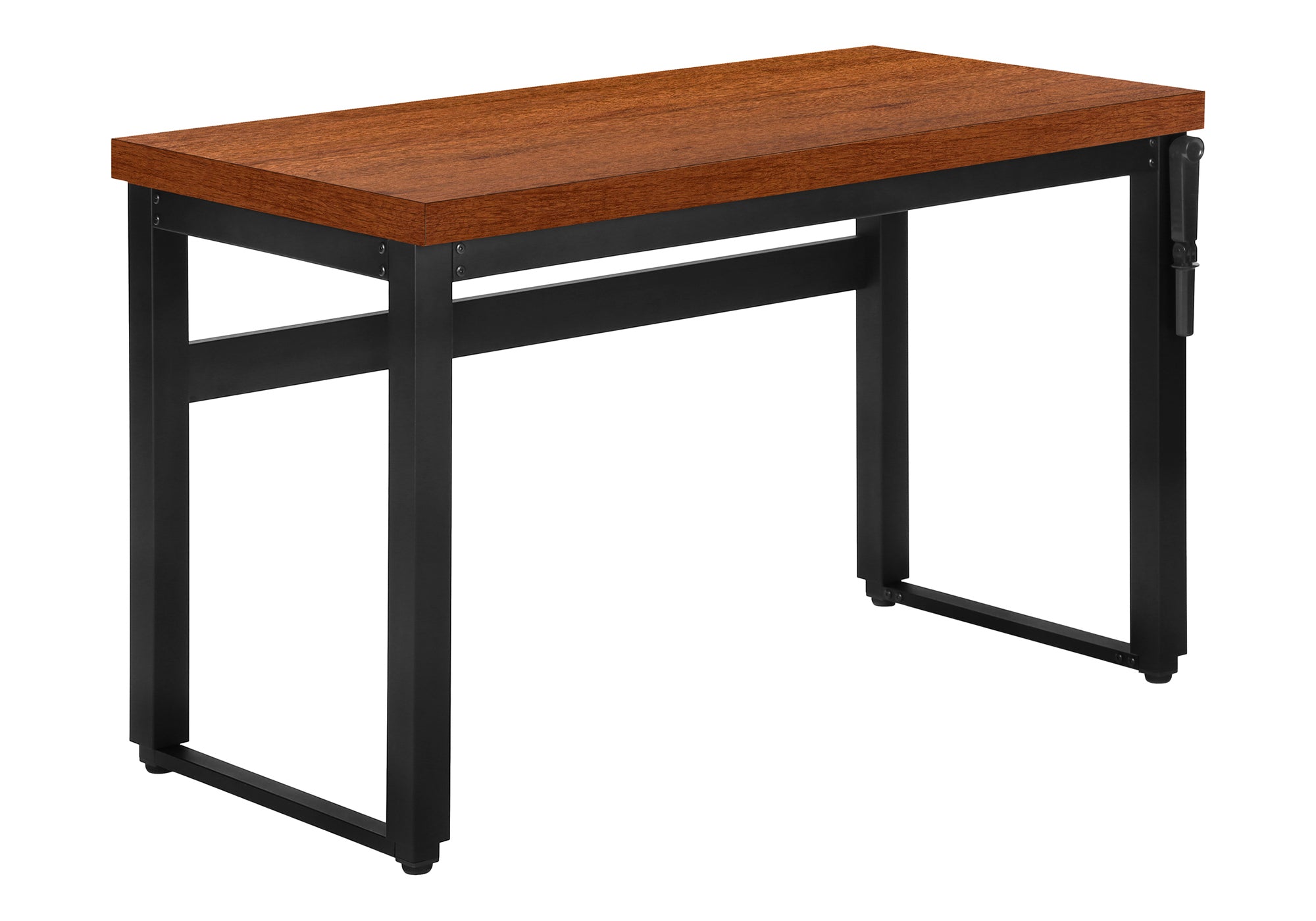 COMPUTER DESK - 48""L / CHERRY / ADJ.HEIGHT/ BLACK METAL