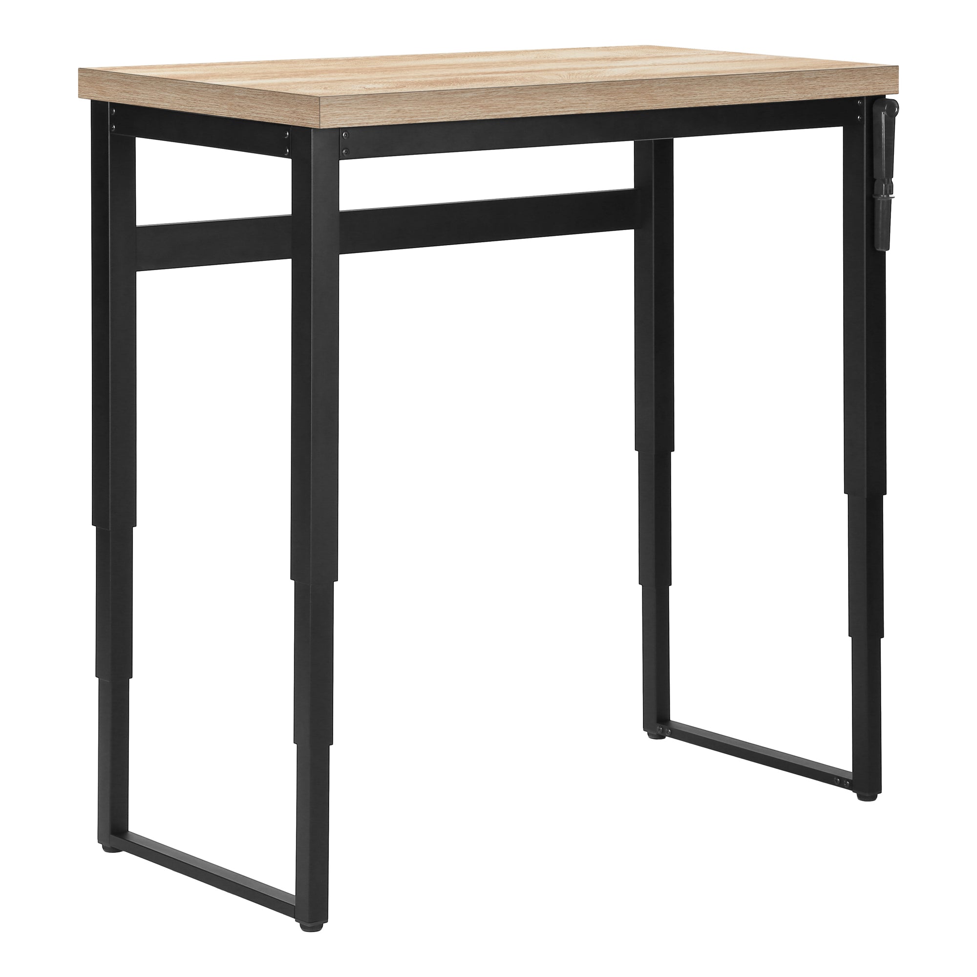 COMPUTER DESK - 48""L / NATURAL / ADJ.HEIGHT/ BLACK METAL