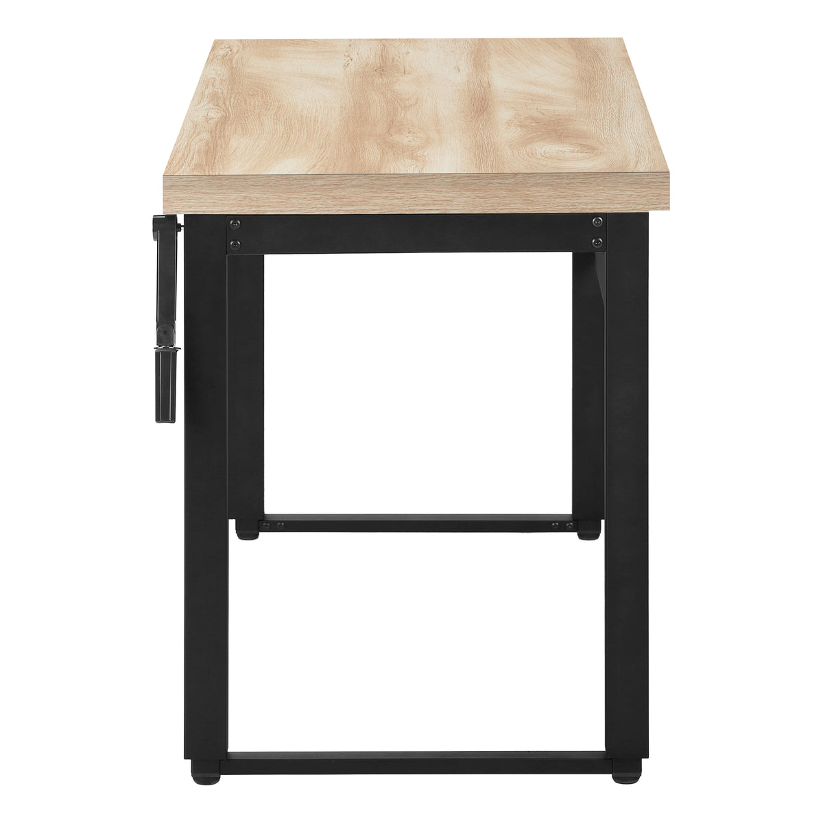 COMPUTER DESK - 48""L / NATURAL / ADJ.HEIGHT/ BLACK METAL