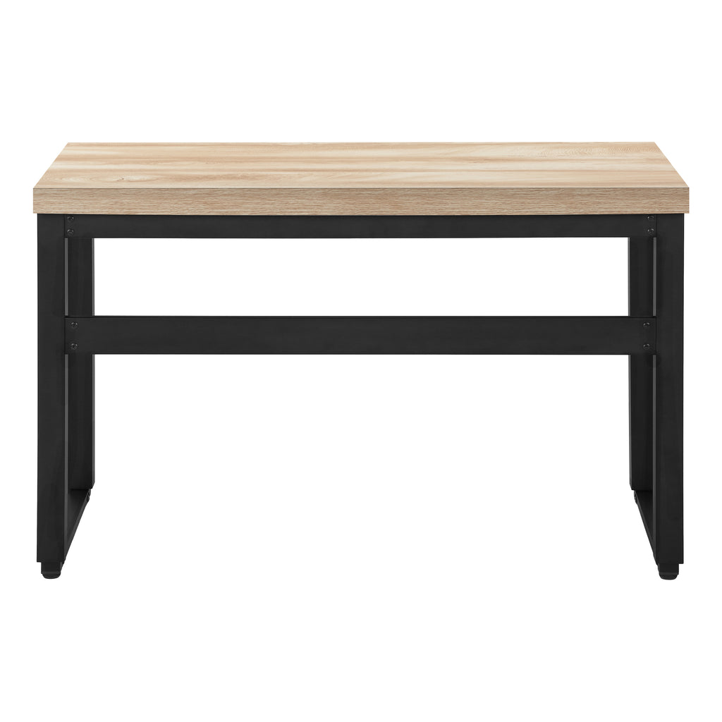 COMPUTER DESK - 48""L / NATURAL / ADJ.HEIGHT/ BLACK METAL