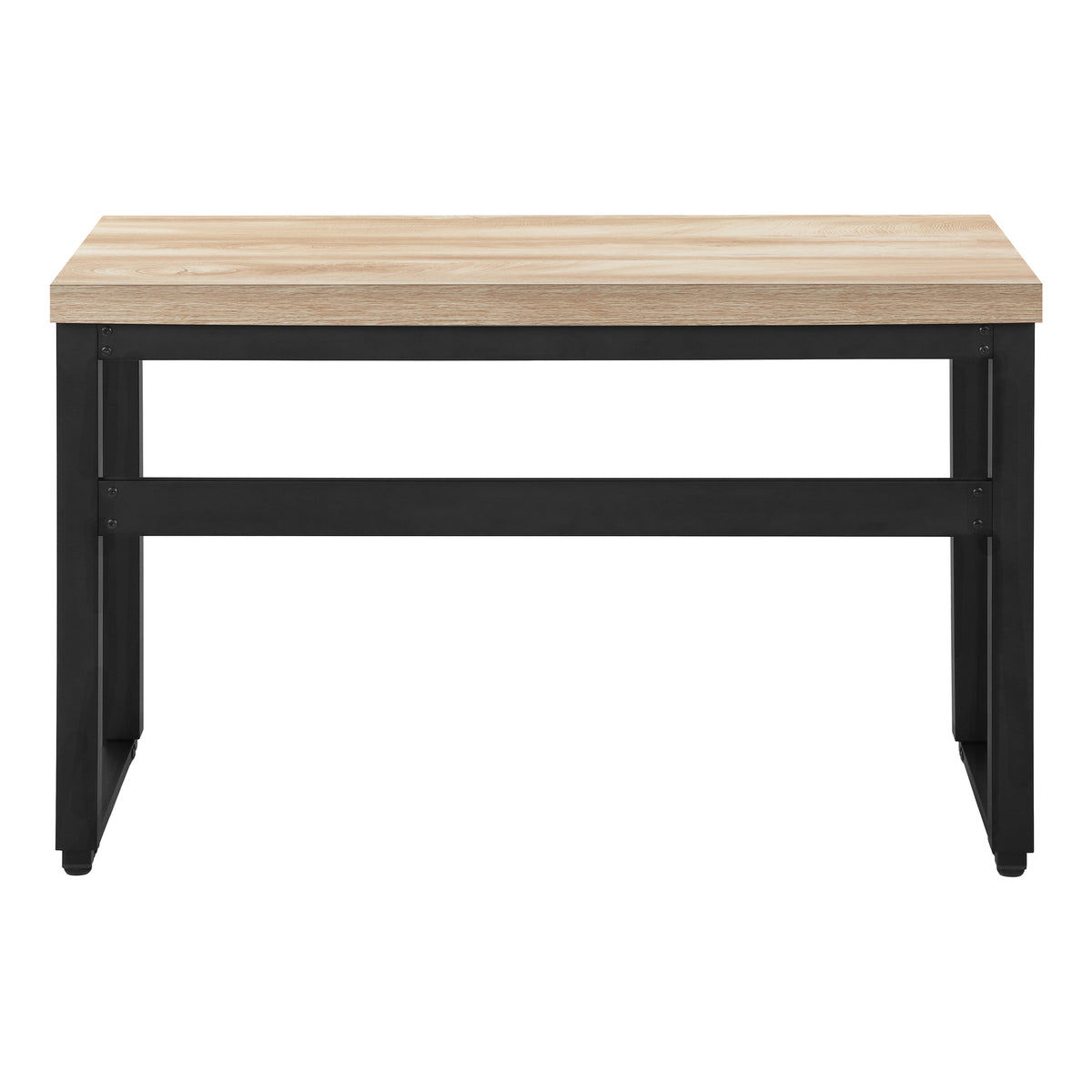COMPUTER DESK - 48""L / NATURAL / ADJ.HEIGHT/ BLACK METAL