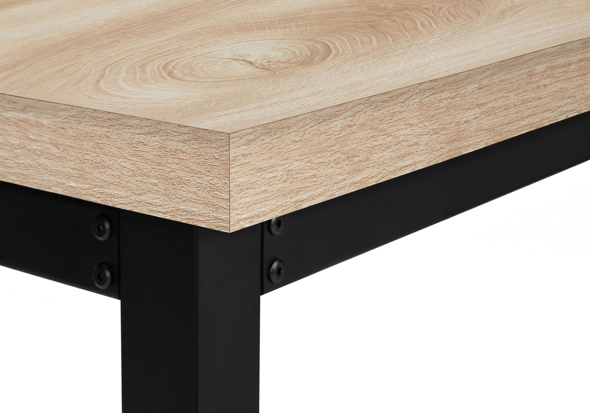 COMPUTER DESK - 48""L / NATURAL / ADJ.HEIGHT/ BLACK METAL