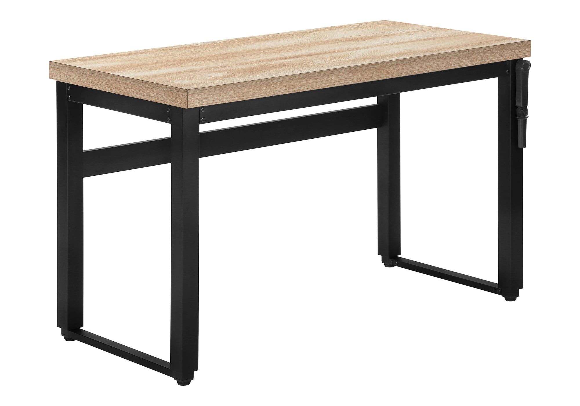 COMPUTER DESK - 48""L / NATURAL / ADJ.HEIGHT/ BLACK METAL