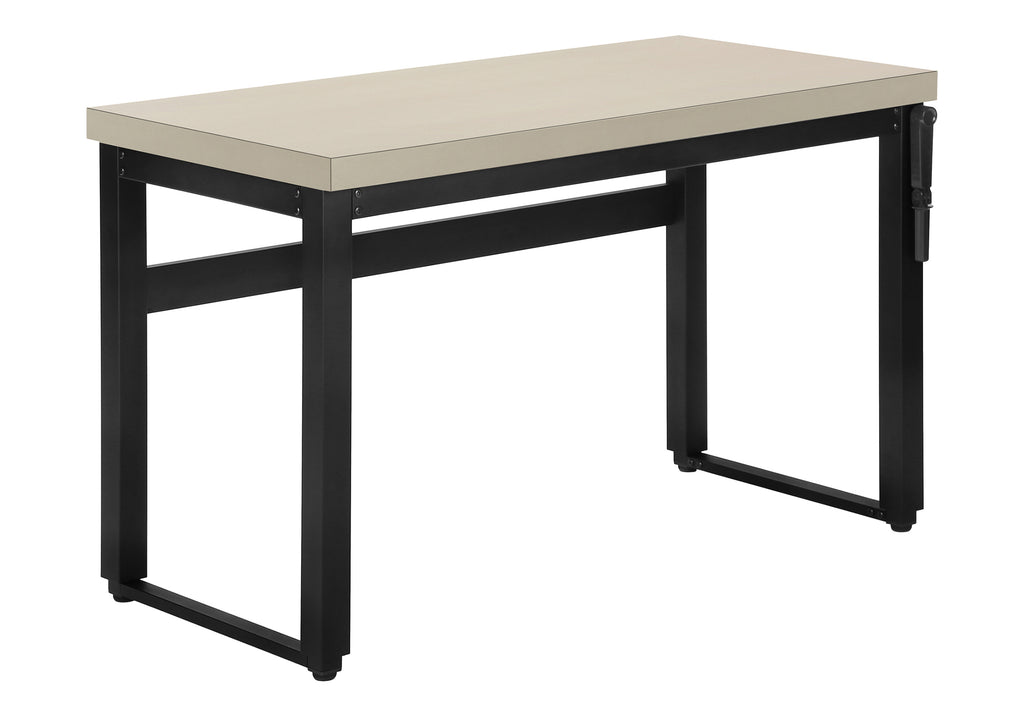 COMPUTER DESK - 48""L / MODERN TAUPE / ADJ.HEIGHT/ BLACK