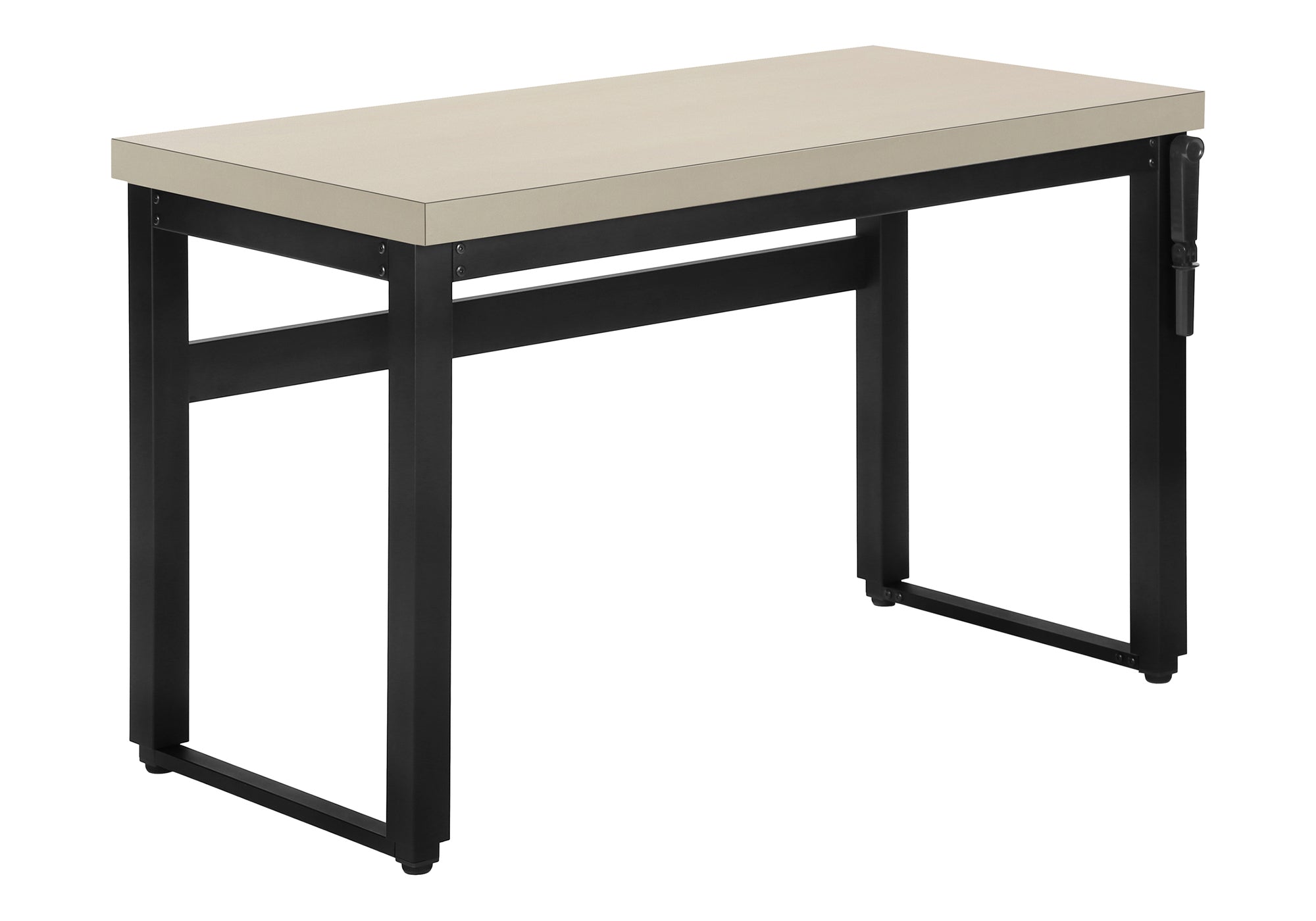 COMPUTER DESK - 48""L / MODERN TAUPE / ADJ.HEIGHT/ BLACK