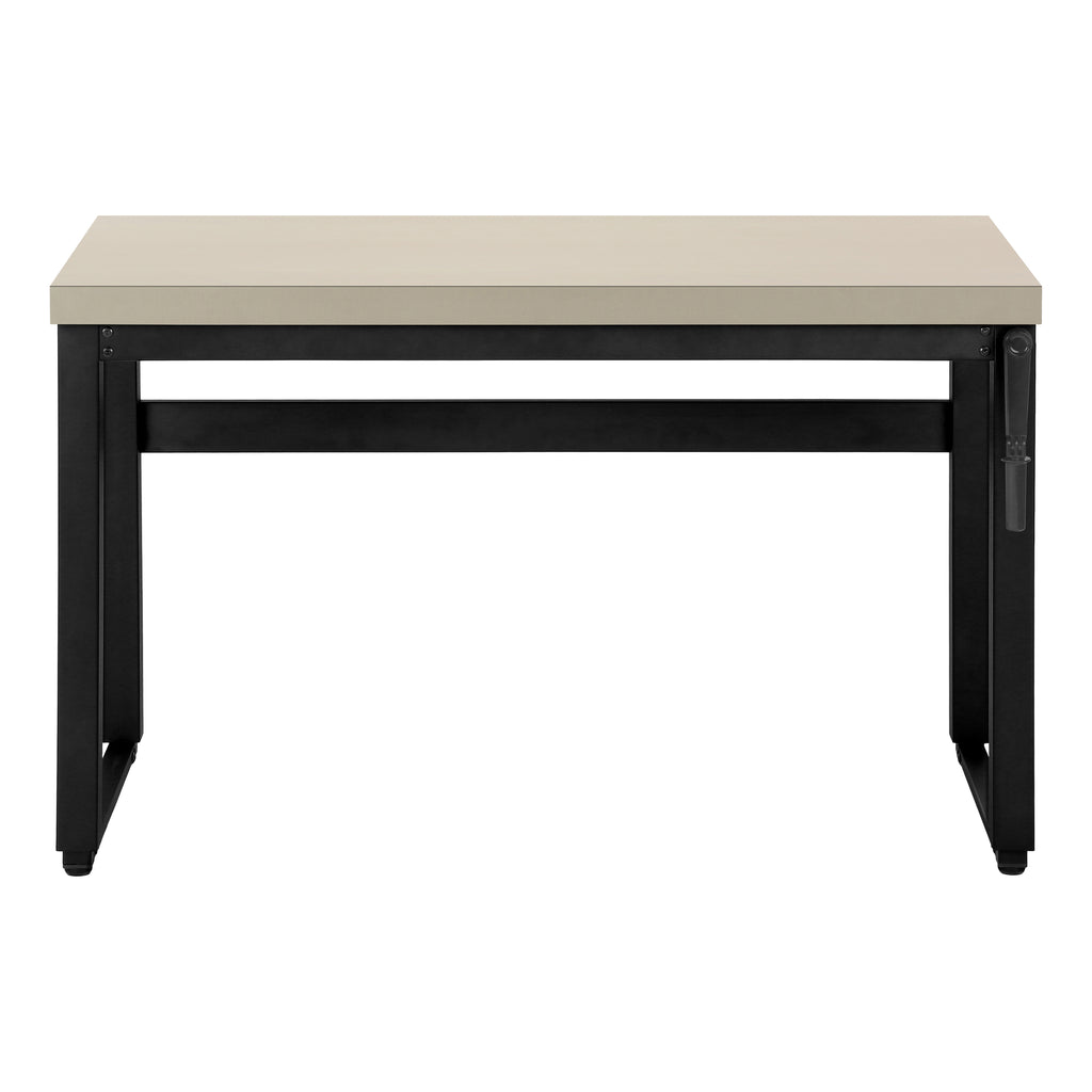 COMPUTER DESK - 48""L / MODERN TAUPE / ADJ.HEIGHT/ BLACK