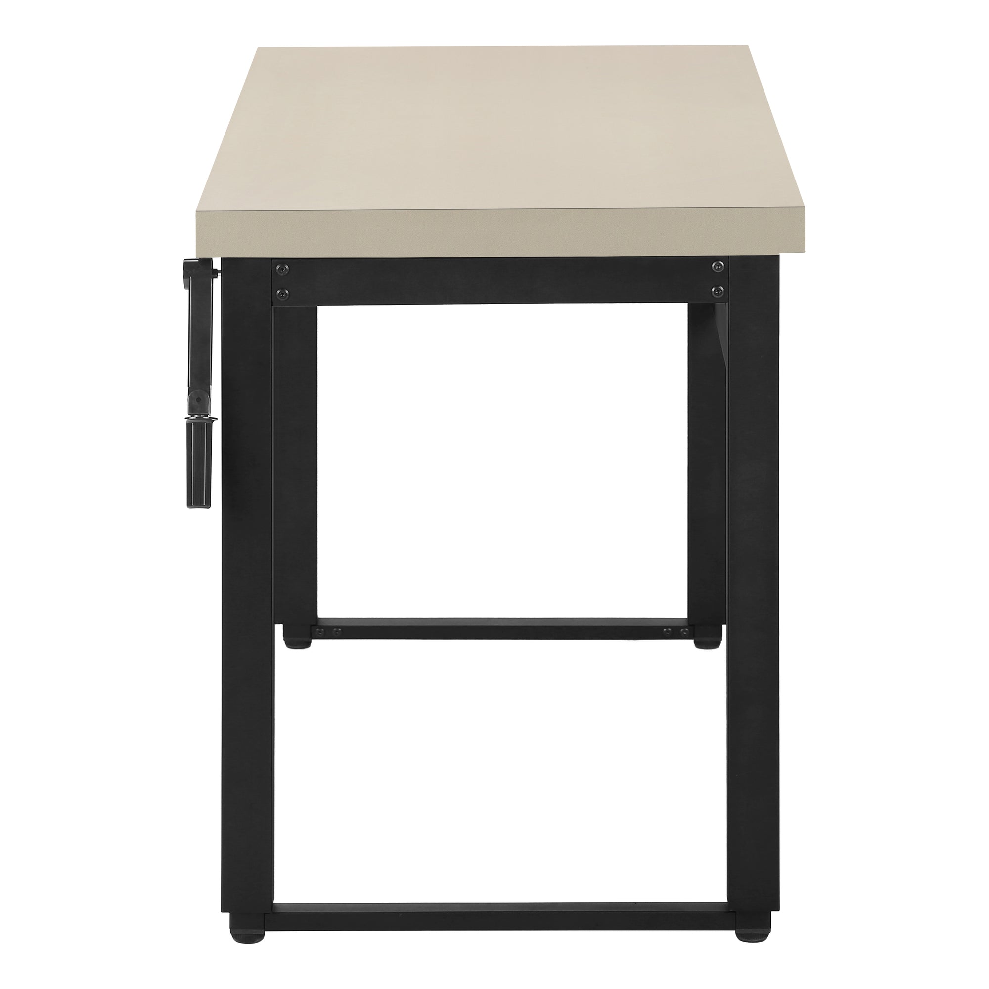 COMPUTER DESK - 48""L / MODERN TAUPE / ADJ.HEIGHT/ BLACK