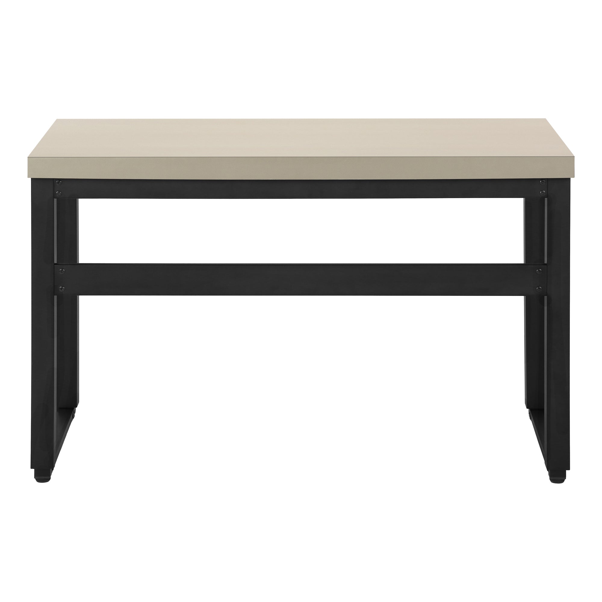 COMPUTER DESK - 48""L / MODERN TAUPE / ADJ.HEIGHT/ BLACK