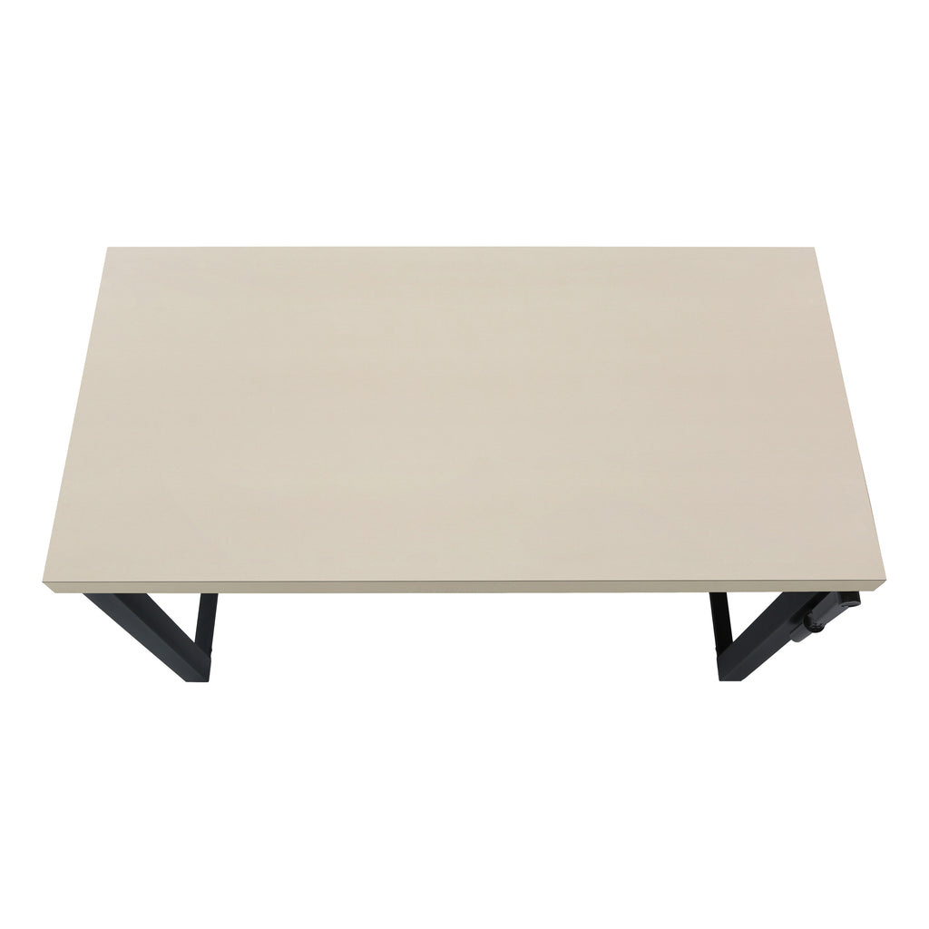 COMPUTER DESK - 48""L / MODERN TAUPE / ADJ.HEIGHT/ BLACK