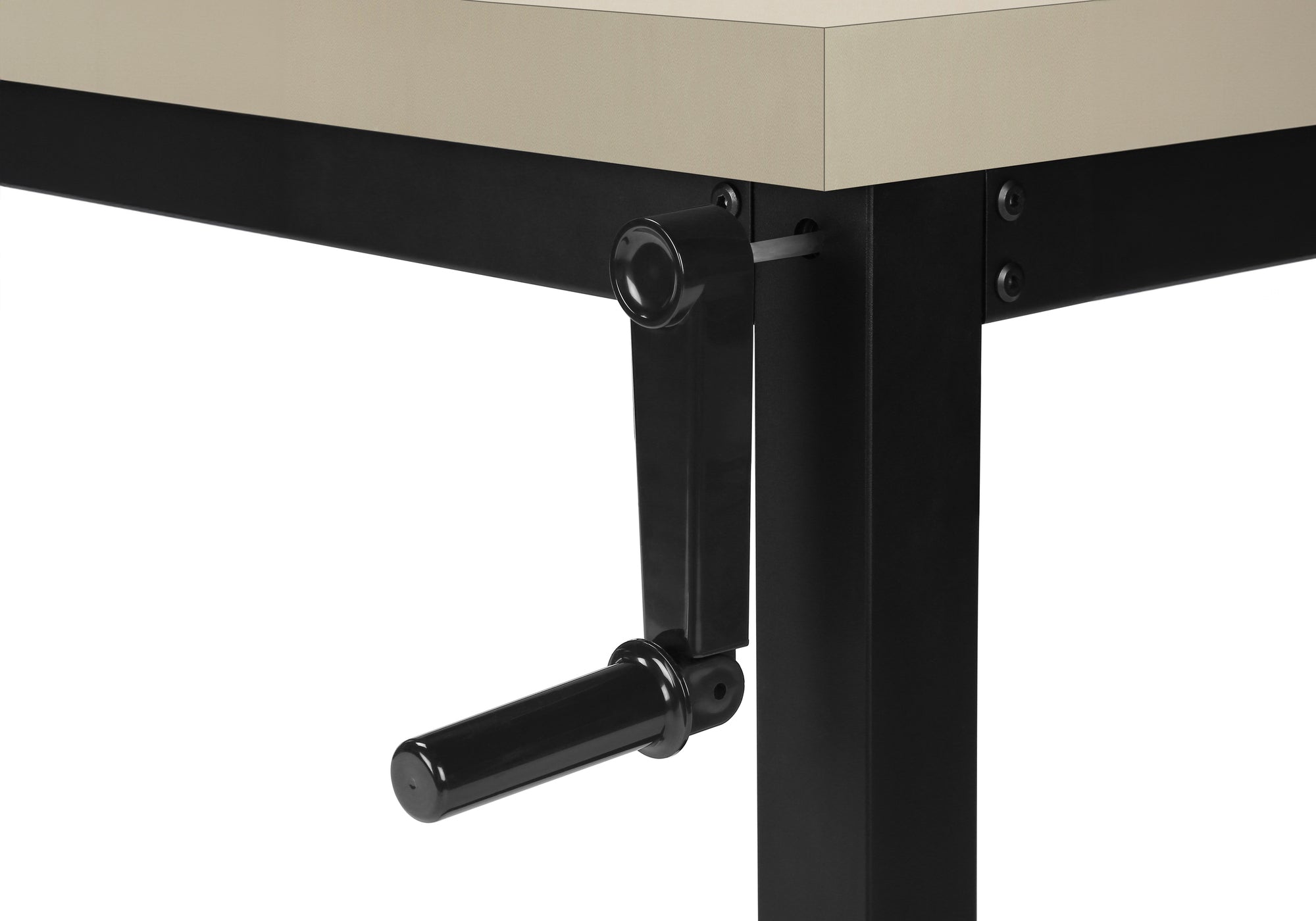 COMPUTER DESK - 48""L / MODERN TAUPE / ADJ.HEIGHT/ BLACK