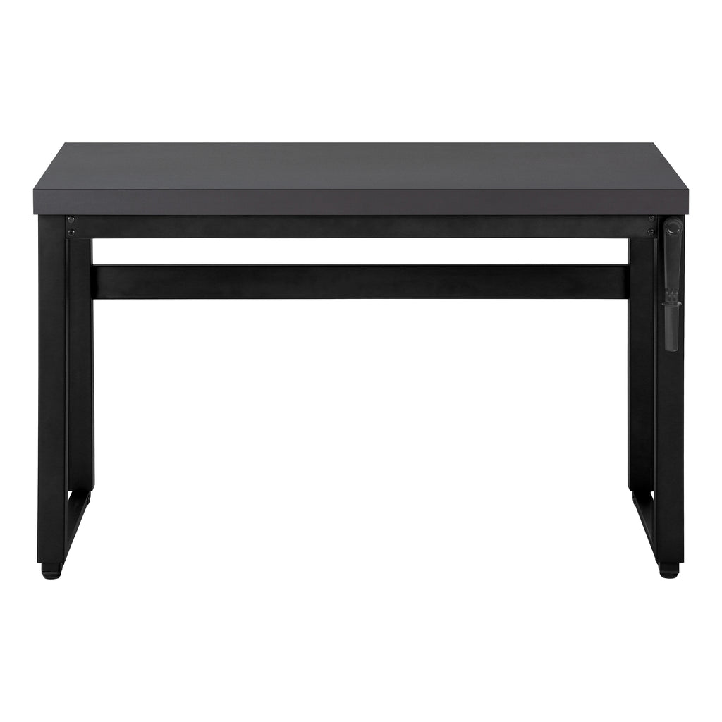 COMPUTER DESK - 48""L / MODERN GREY / ADJ.HEIGHT/ BLACK