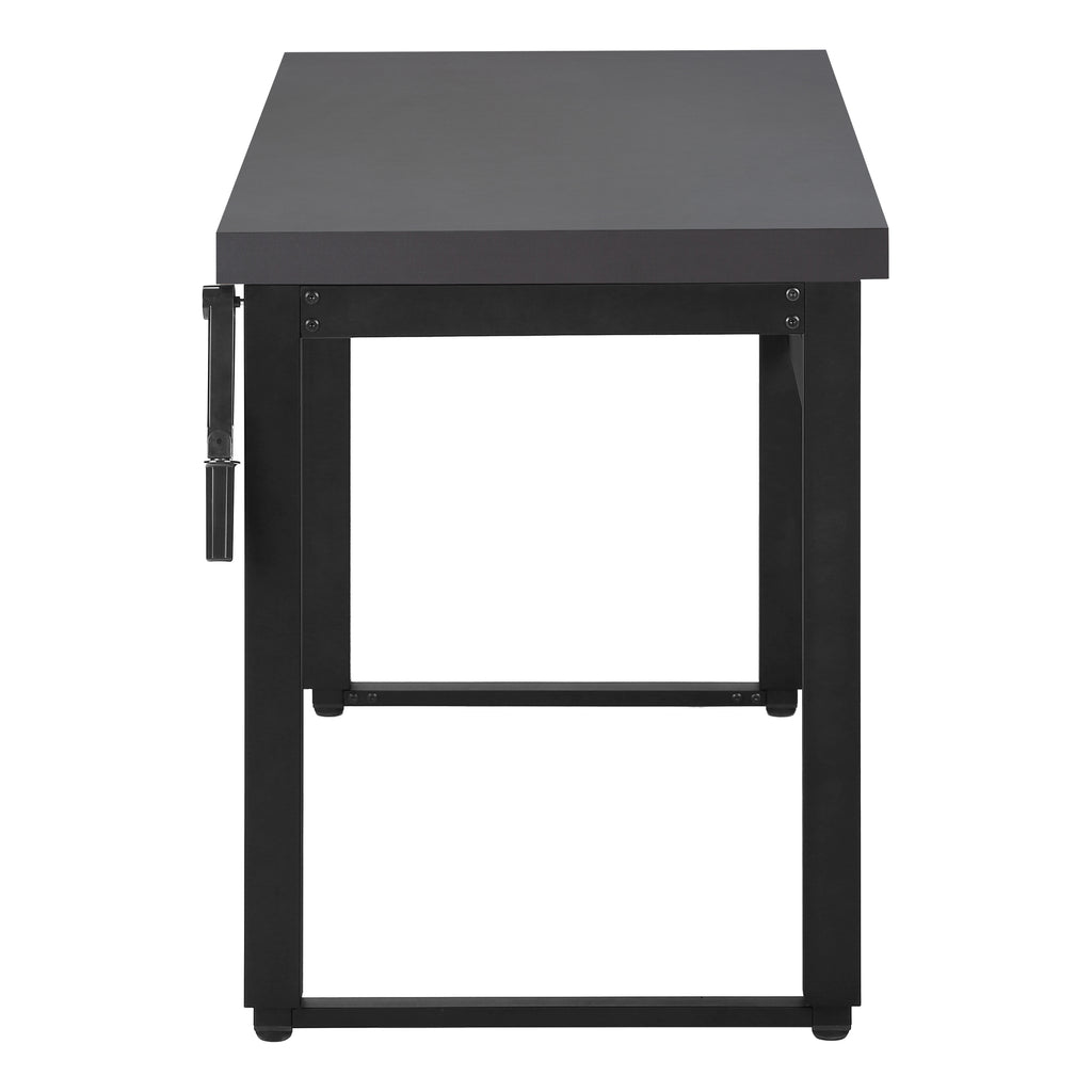 COMPUTER DESK - 48""L / MODERN GREY / ADJ.HEIGHT/ BLACK