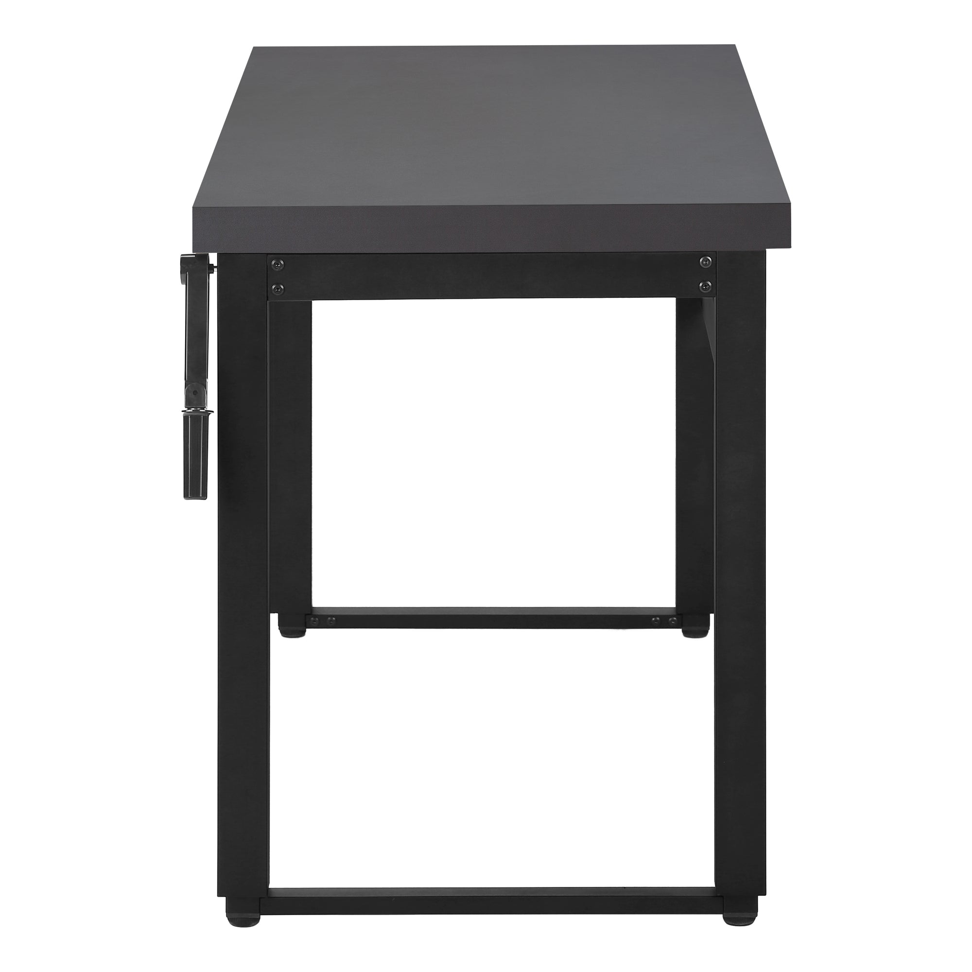 COMPUTER DESK - 48""L / MODERN GREY / ADJ.HEIGHT/ BLACK