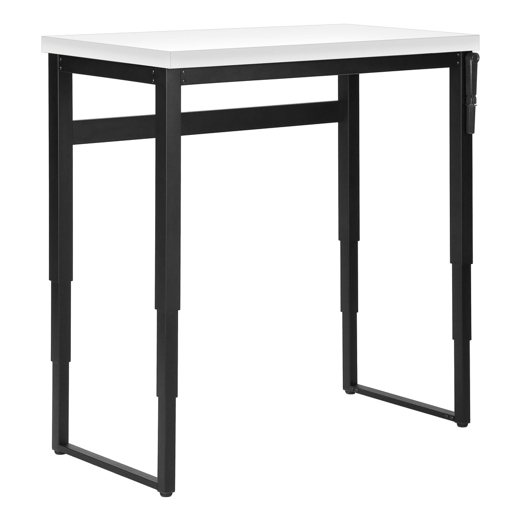 COMPUTER DESK - 48""L / WHITE / ADJ.HEIGHT/ BLACK METAL