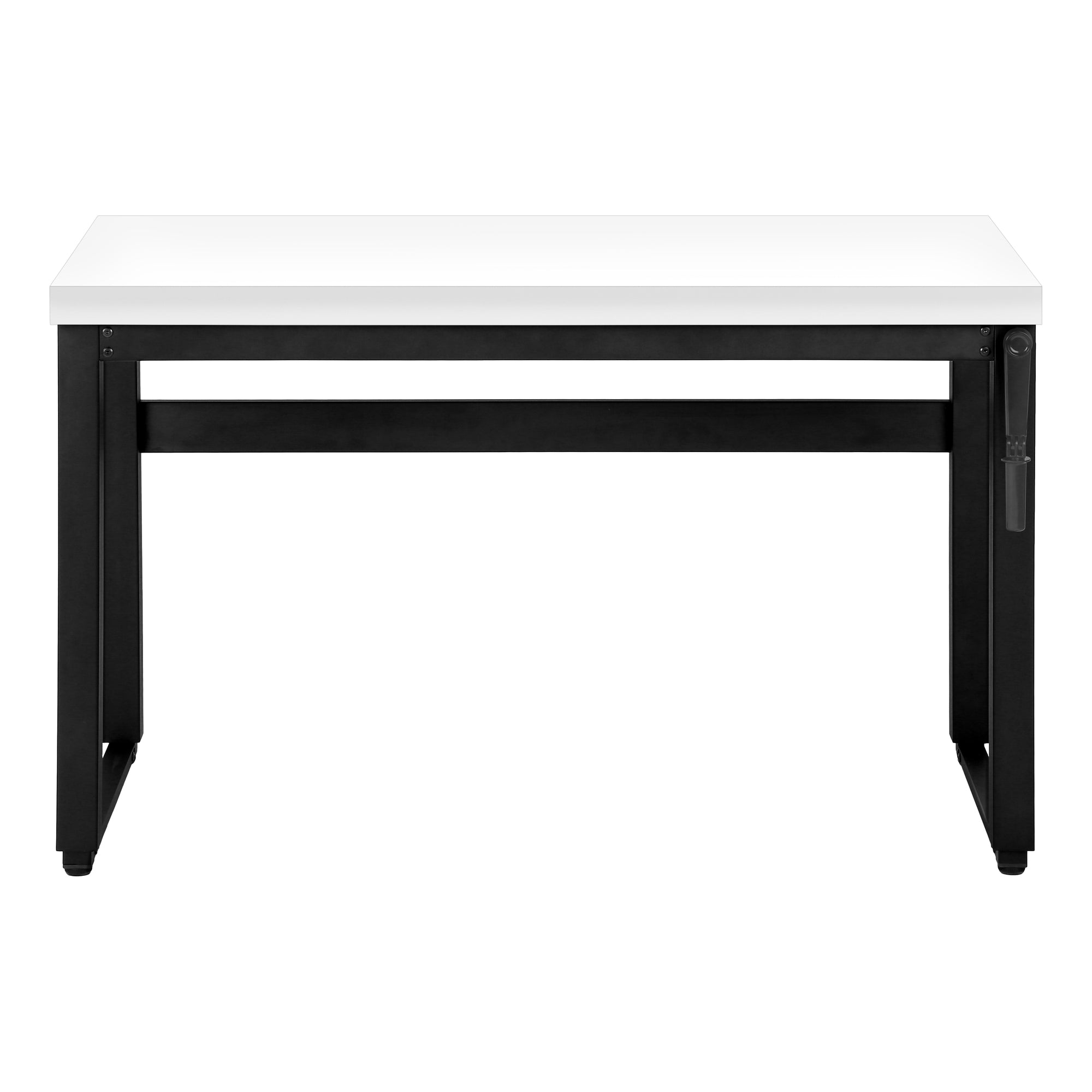 COMPUTER DESK - 48""L / WHITE / ADJ.HEIGHT/ BLACK METAL