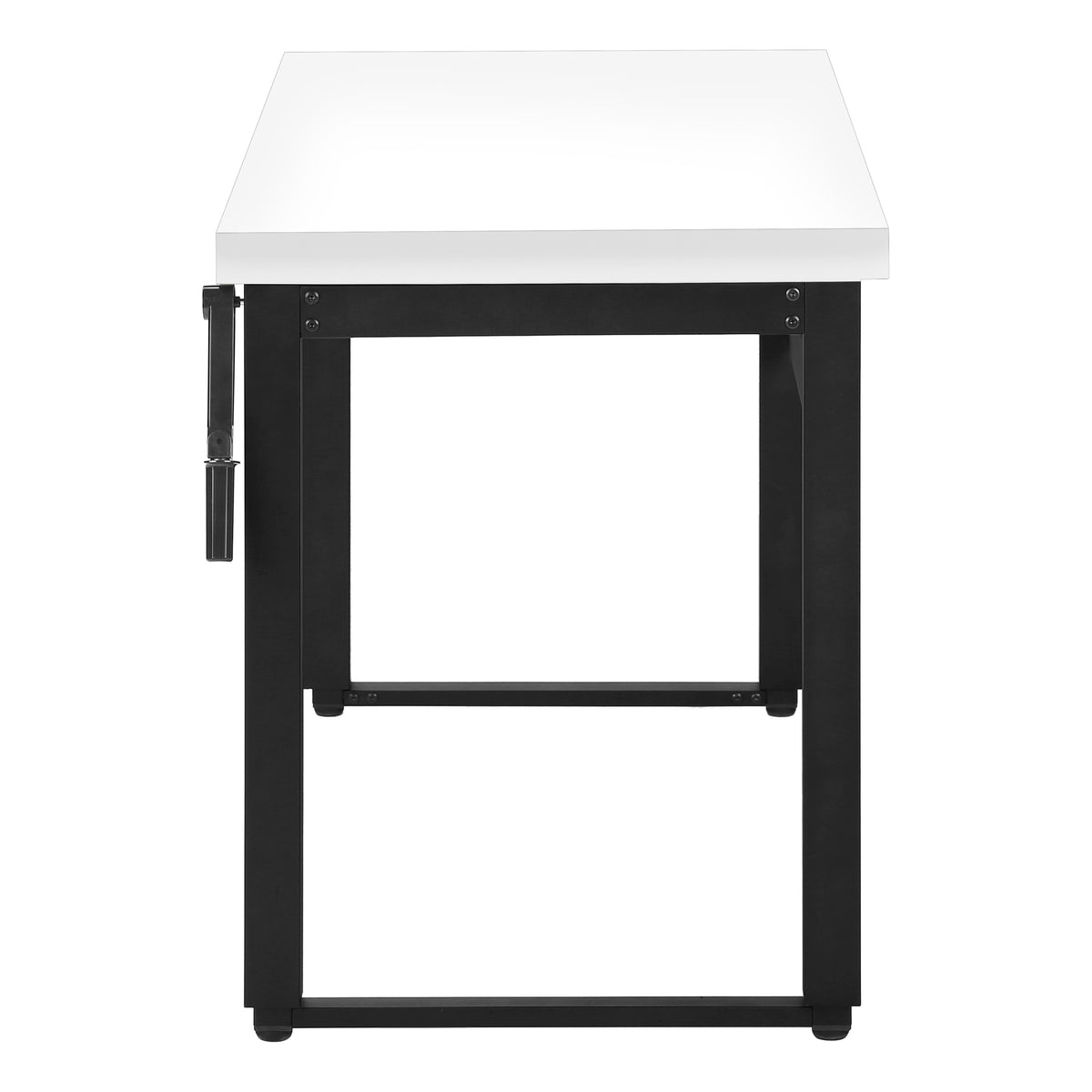 COMPUTER DESK - 48""L / WHITE / ADJ.HEIGHT/ BLACK METAL