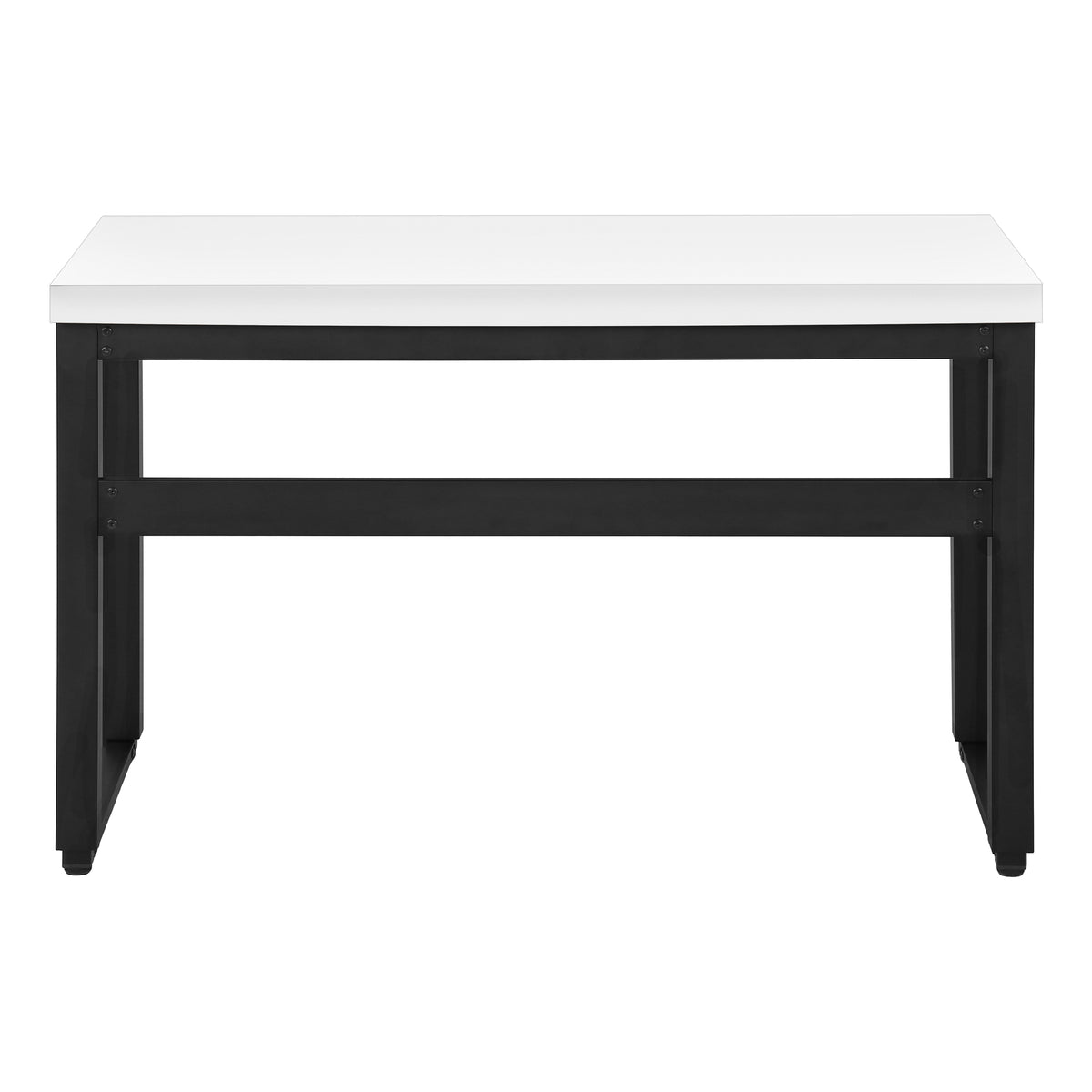 COMPUTER DESK - 48""L / WHITE / ADJ.HEIGHT/ BLACK METAL