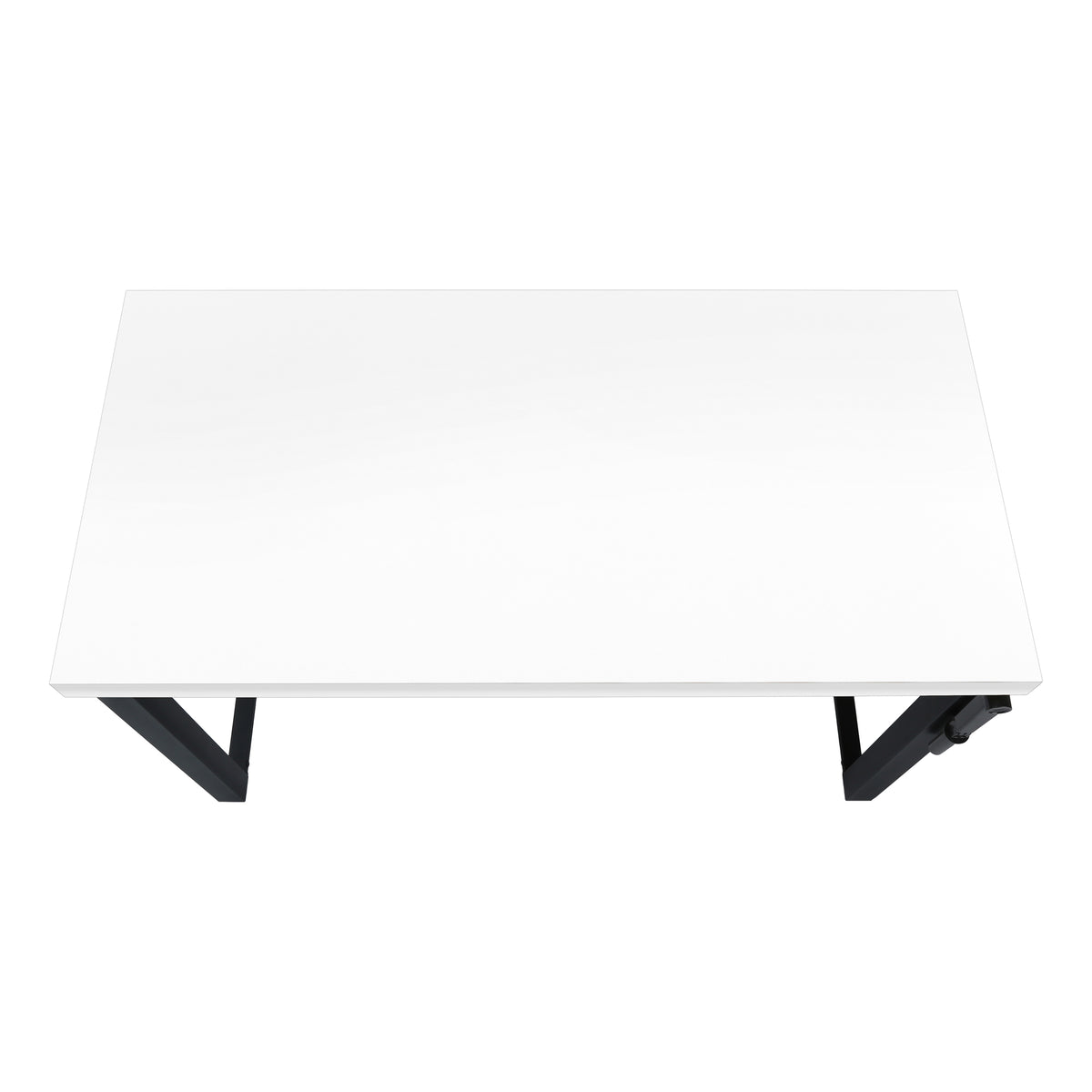 COMPUTER DESK - 48""L / WHITE / ADJ.HEIGHT/ BLACK METAL
