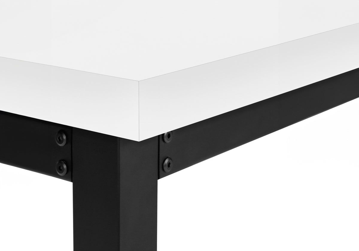 COMPUTER DESK - 48""L / WHITE / ADJ.HEIGHT/ BLACK METAL