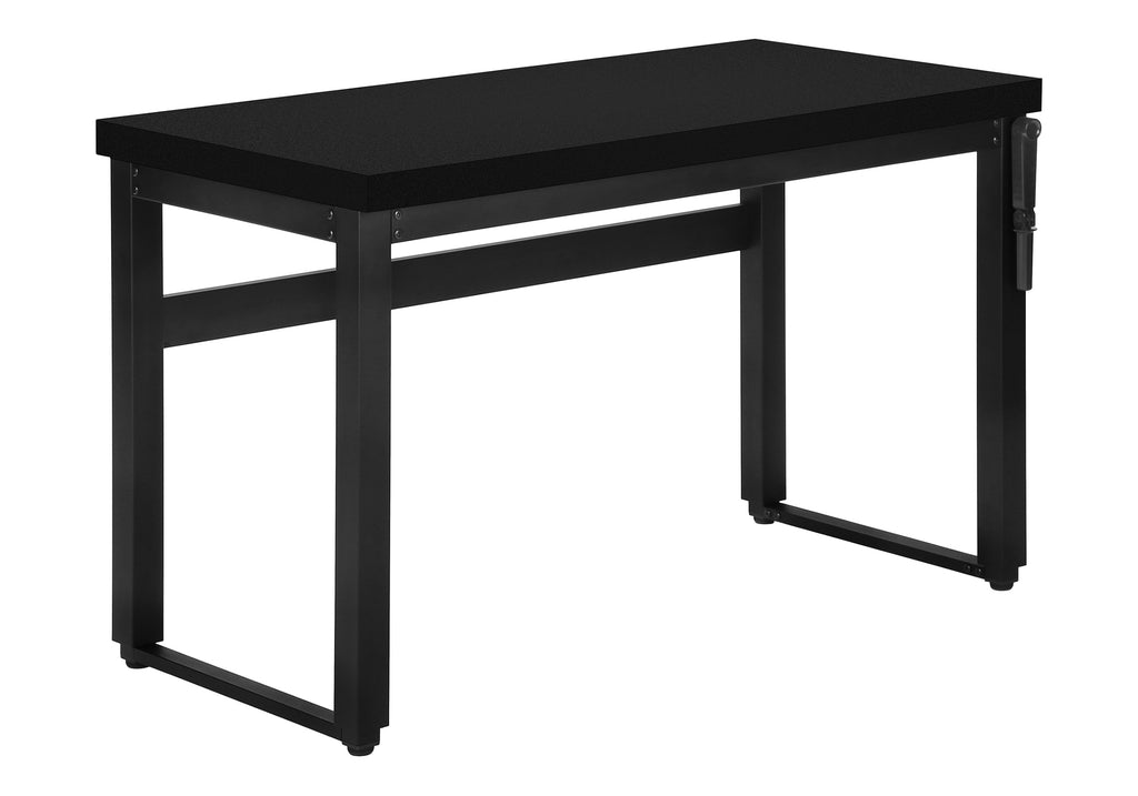 COMPUTER DESK - 48""L / BLACK / ADJ.HEIGHT/ BLACK METAL