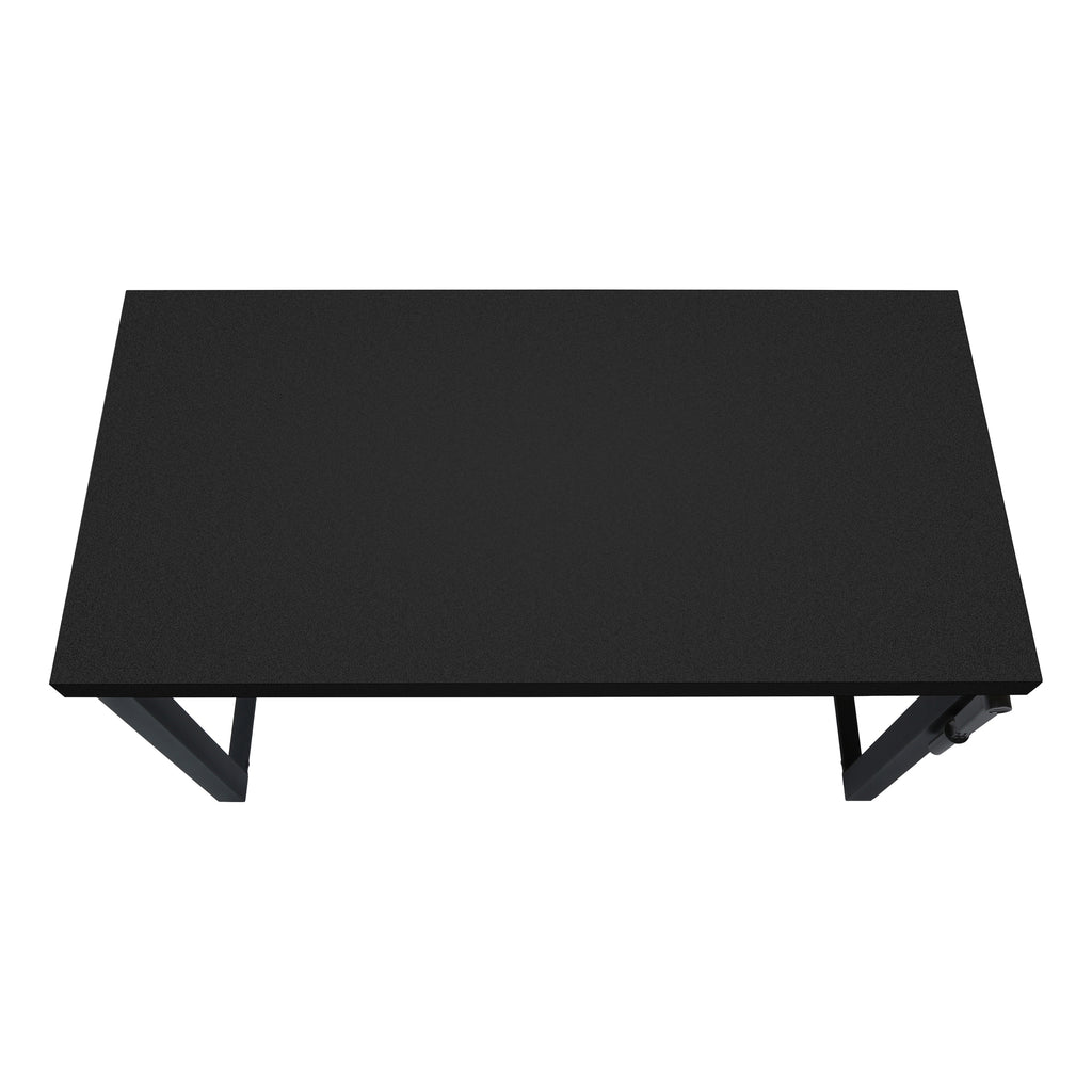 COMPUTER DESK - 48""L / BLACK / ADJ.HEIGHT/ BLACK METAL