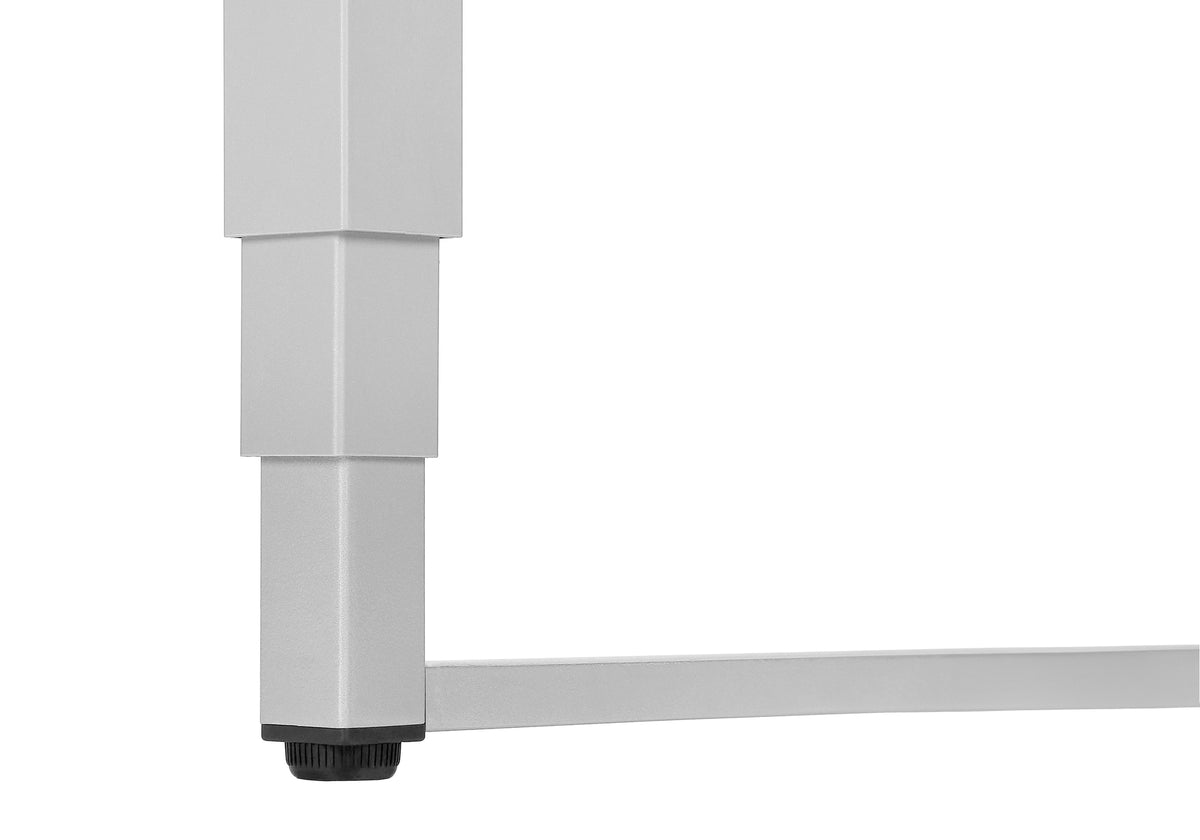 COMPUTER DESK - 48""L / WHITE / ADJ.HEIGHT/ SILVER METAL