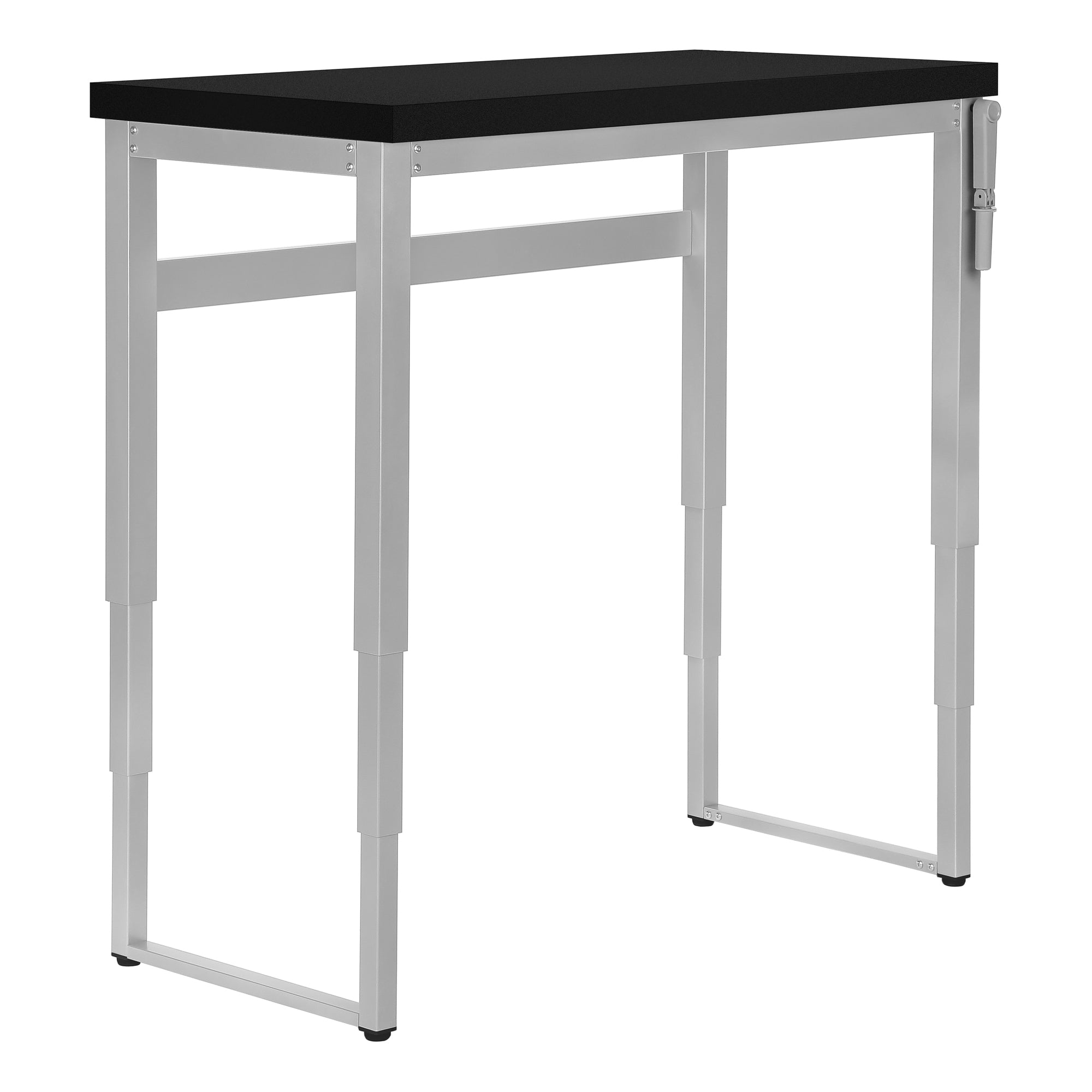 COMPUTER DESK - 48""L / BLACK / ADJ.HEIGHT/ SILVER METAL