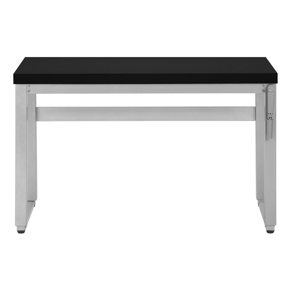 COMPUTER DESK - 48""L / BLACK / ADJ.HEIGHT/ SILVER METAL